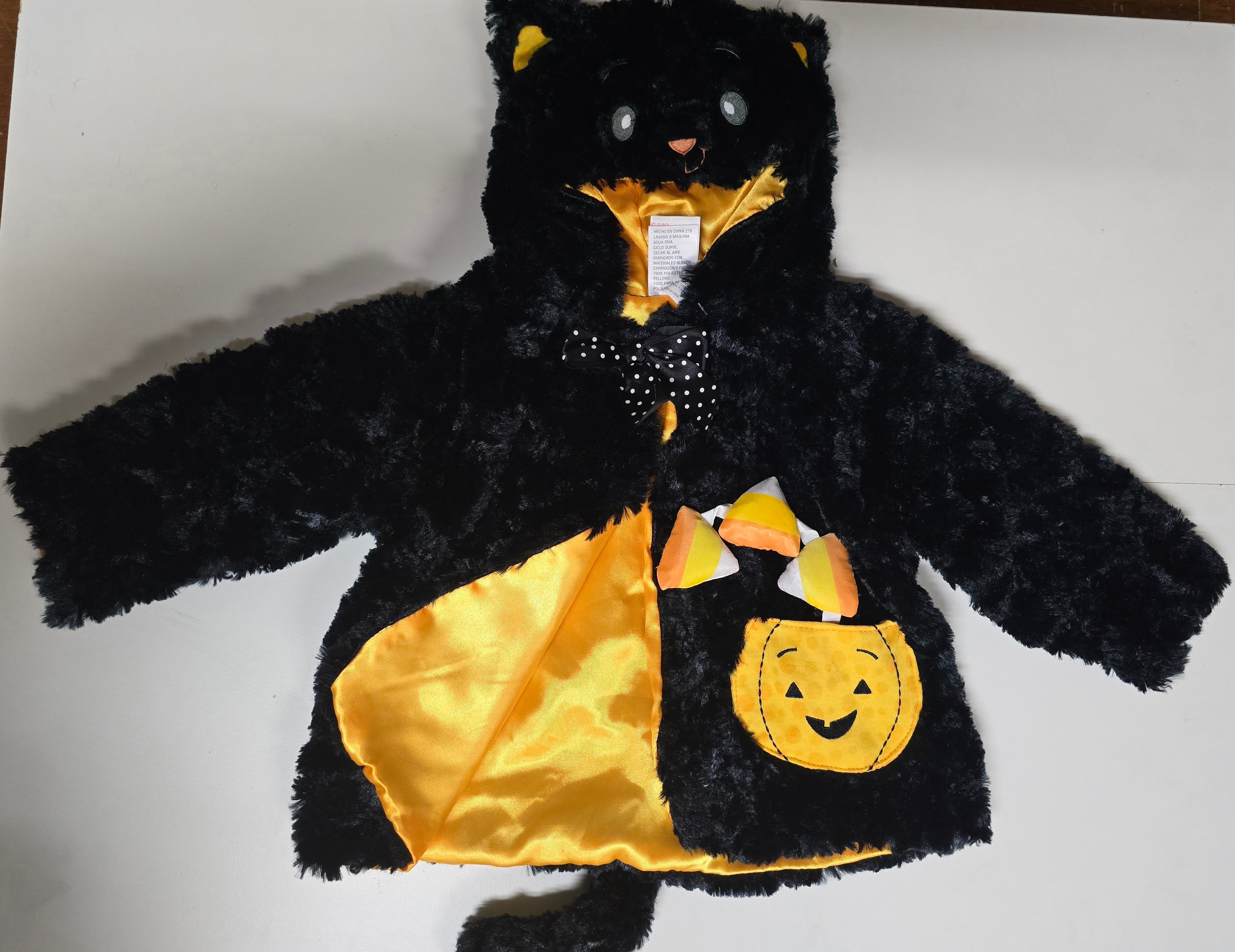 Baby Gund Spooky Boo-tique Black Cat Coat 3-6 Months