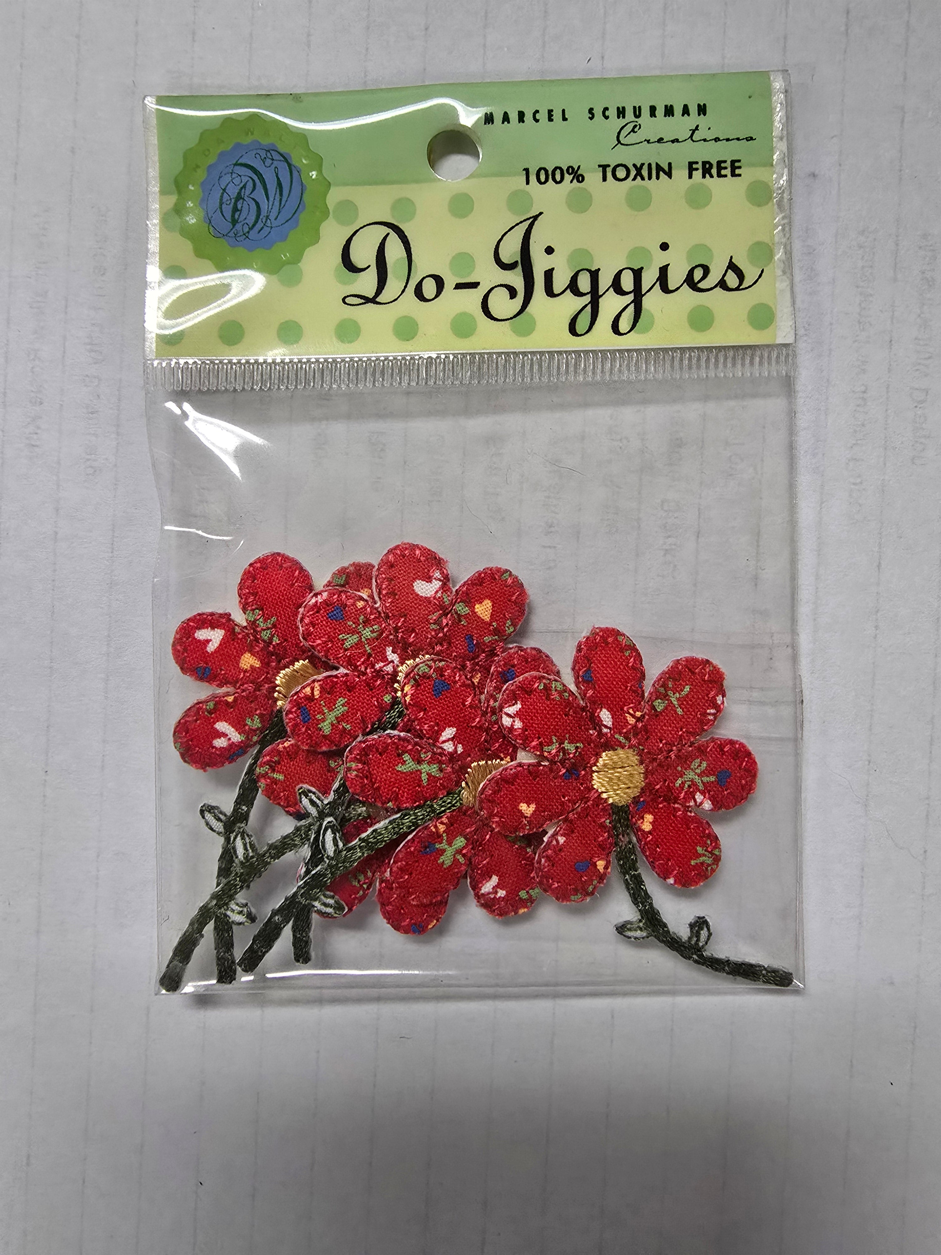 Do-Jiggies Red Flowers Paper Accents