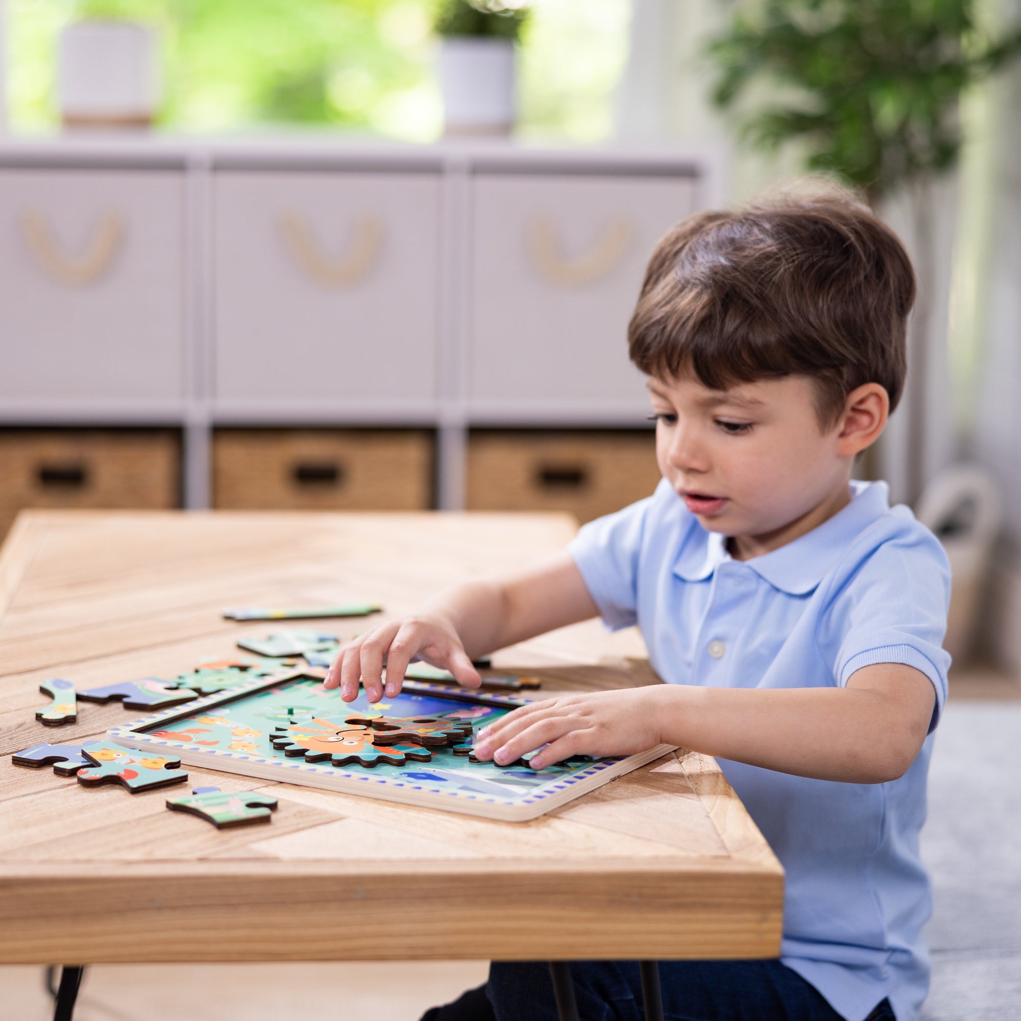 Wooden Underwater Gear Puzzle – 18 Pieces