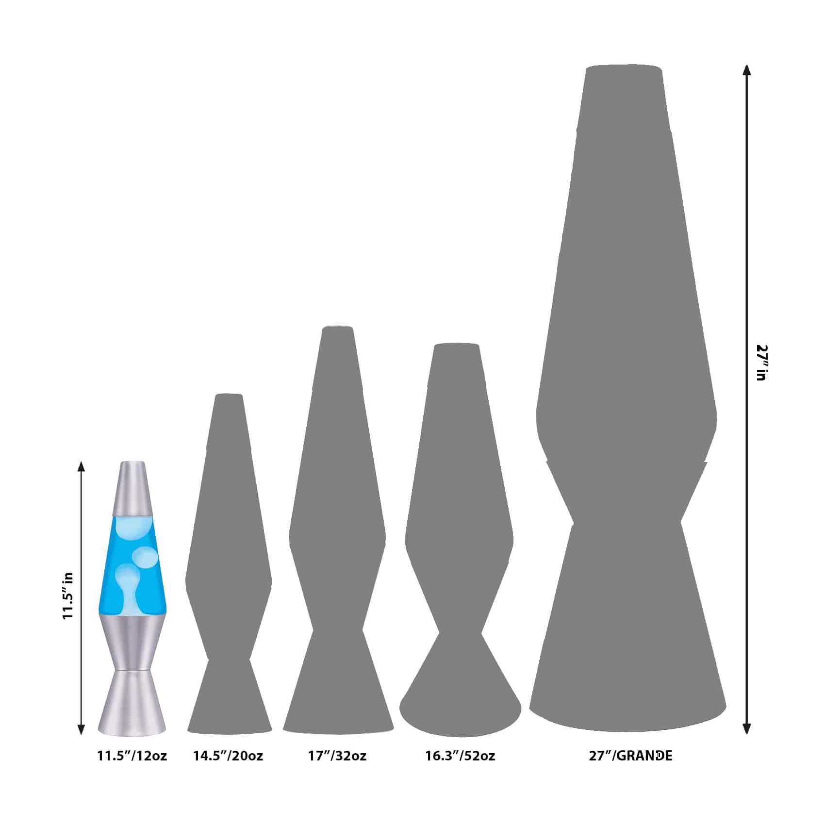 11.5″ LAVA Lamp  – White/Blue/Silver