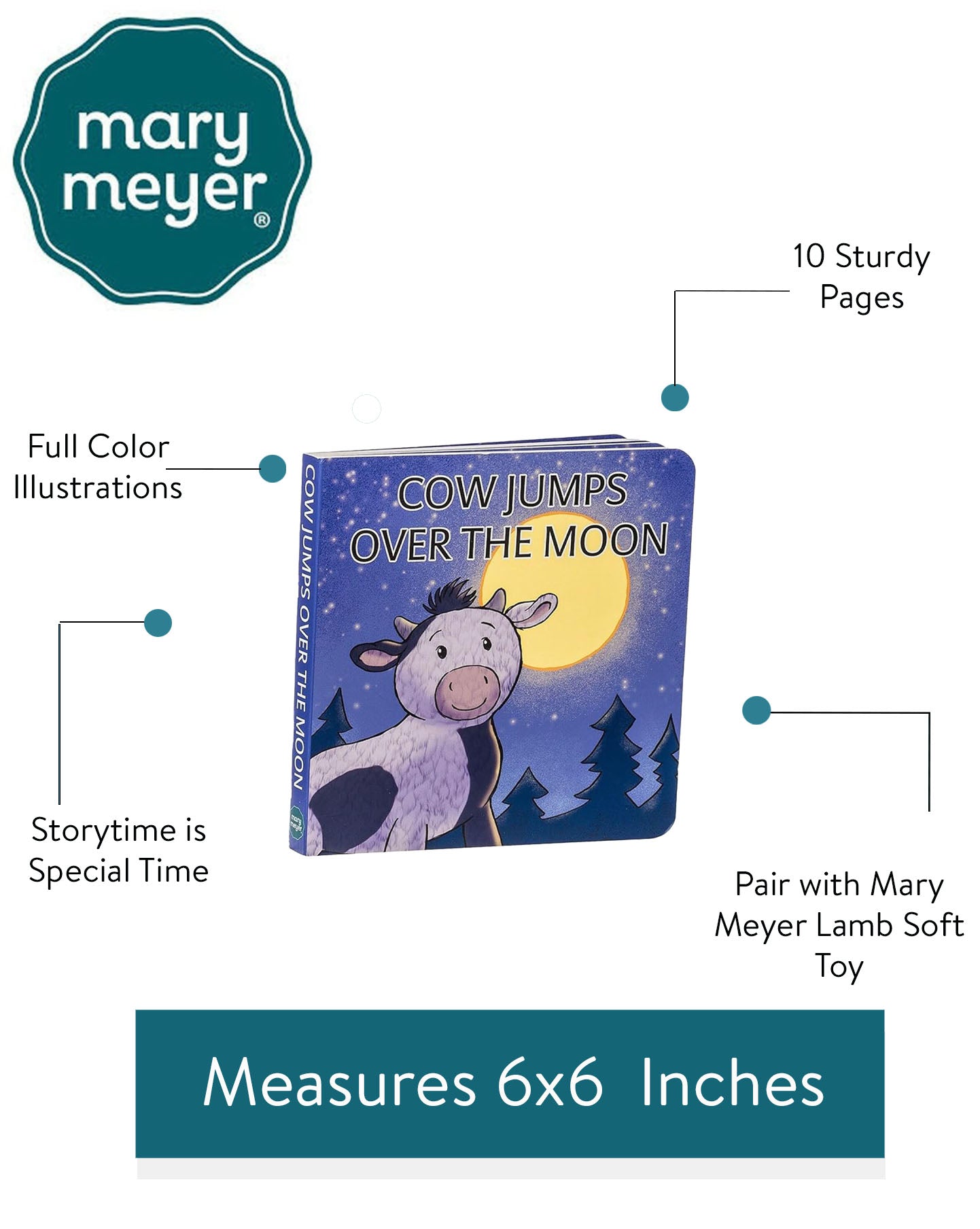 “Cow Jumps Over the Moon” Board Book – 6″