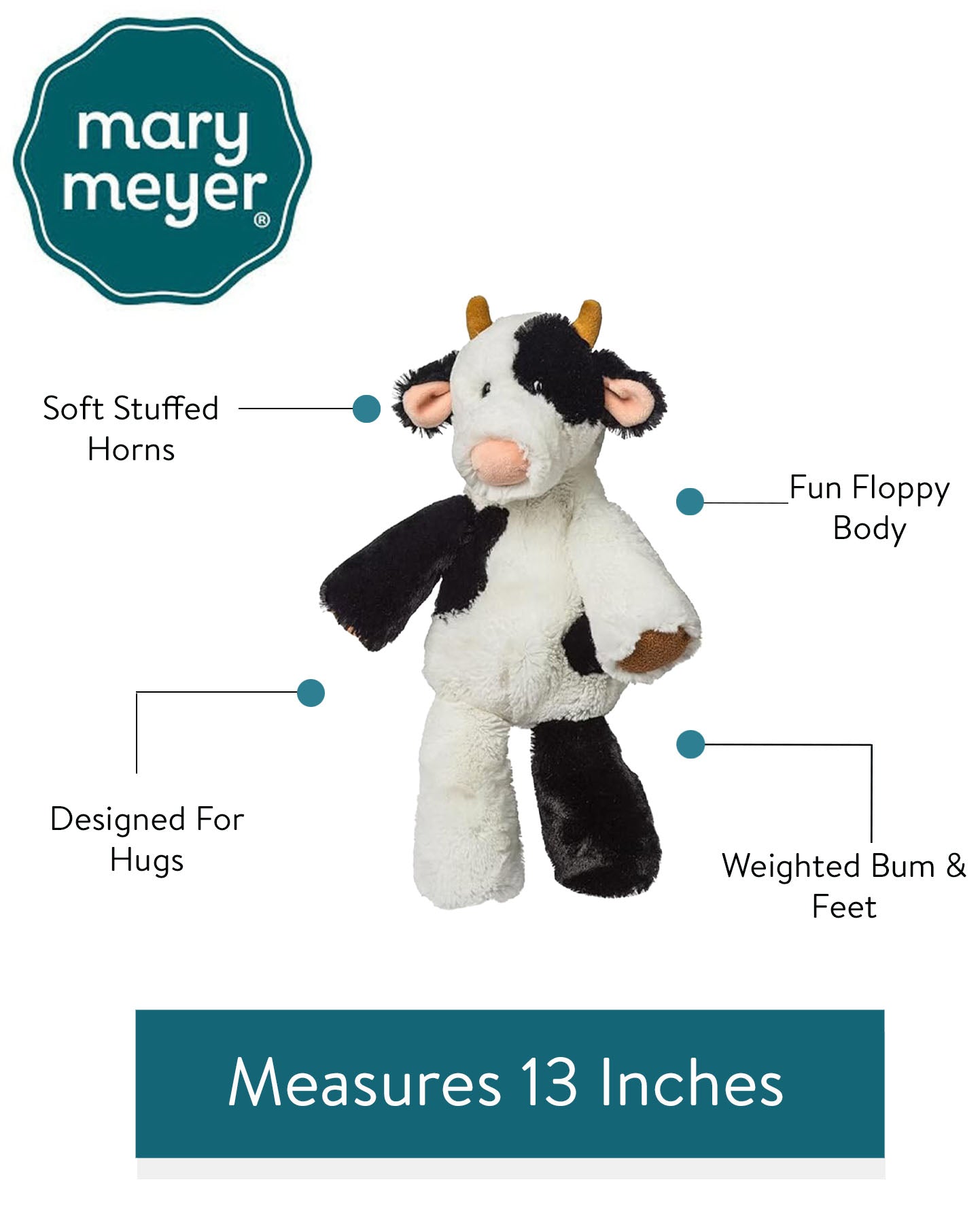 Marshmallow Clyde Cow – 13″