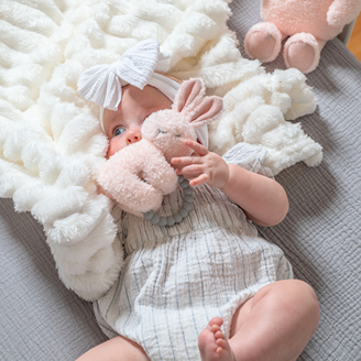 Sweet Dreams Bunny Teether Rattle – 6″
