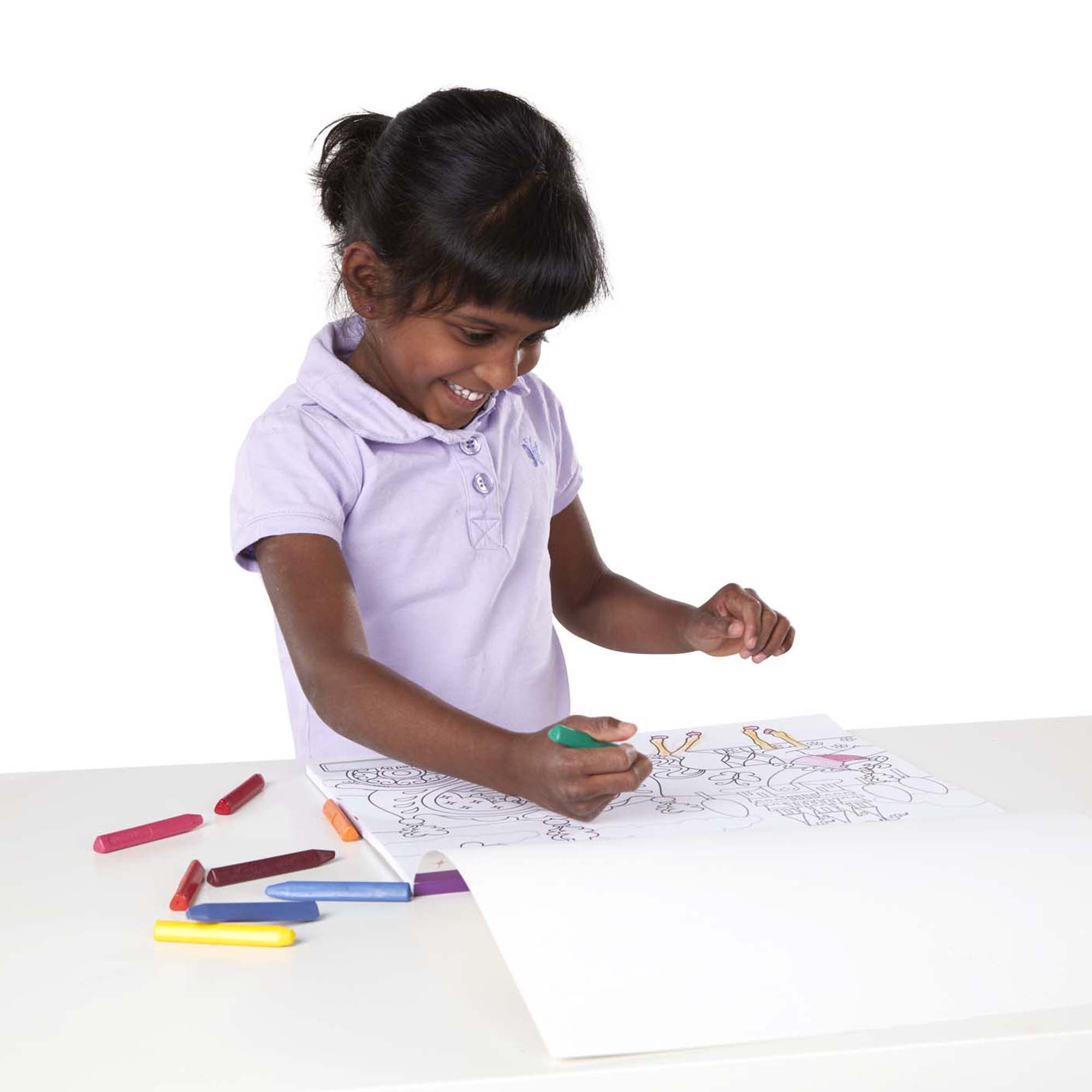 Jumbo 50-Page Kids' Coloring Pad - Horses, Hearts, Flowers, and More