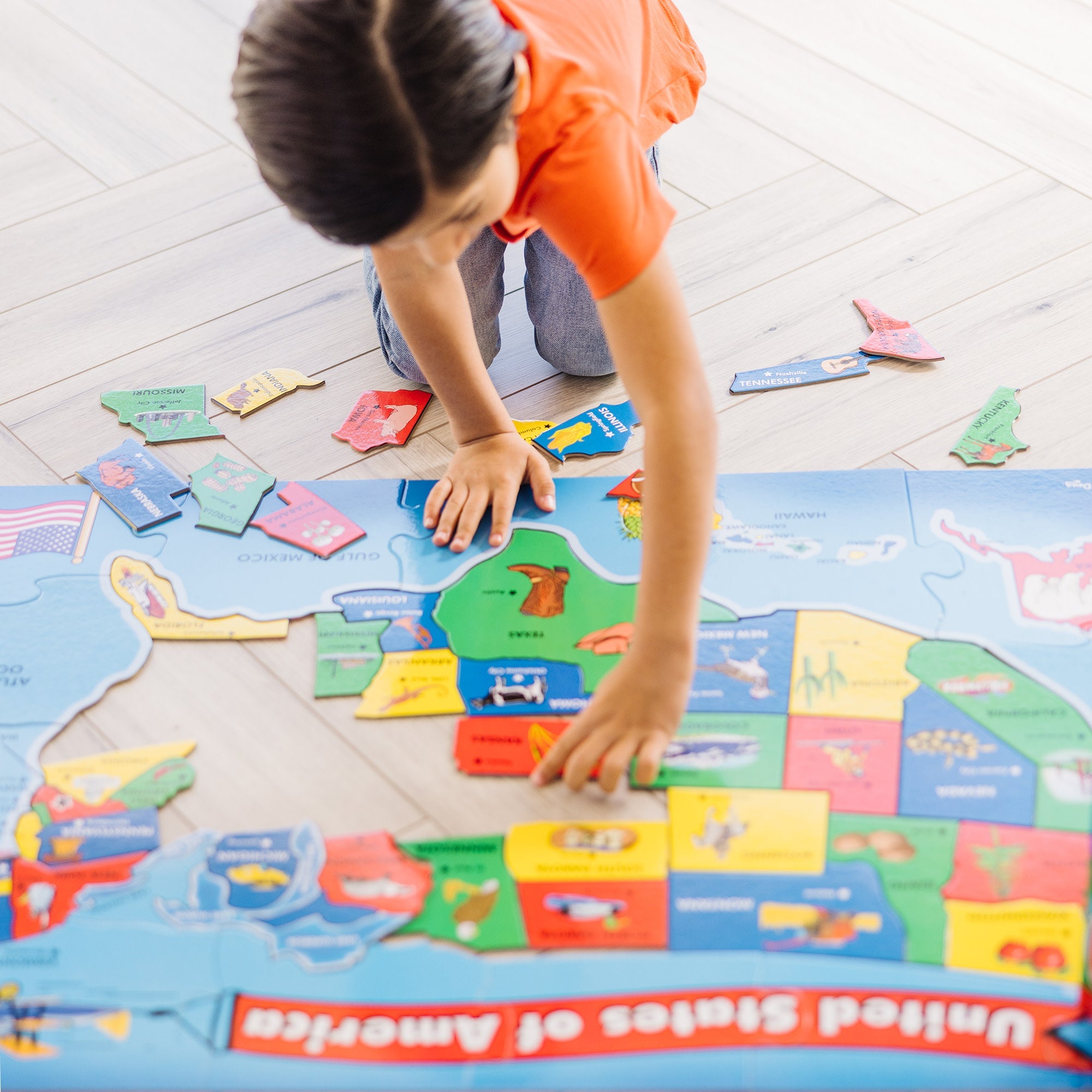 USA Map Floor Puzzle - 51 Pieces