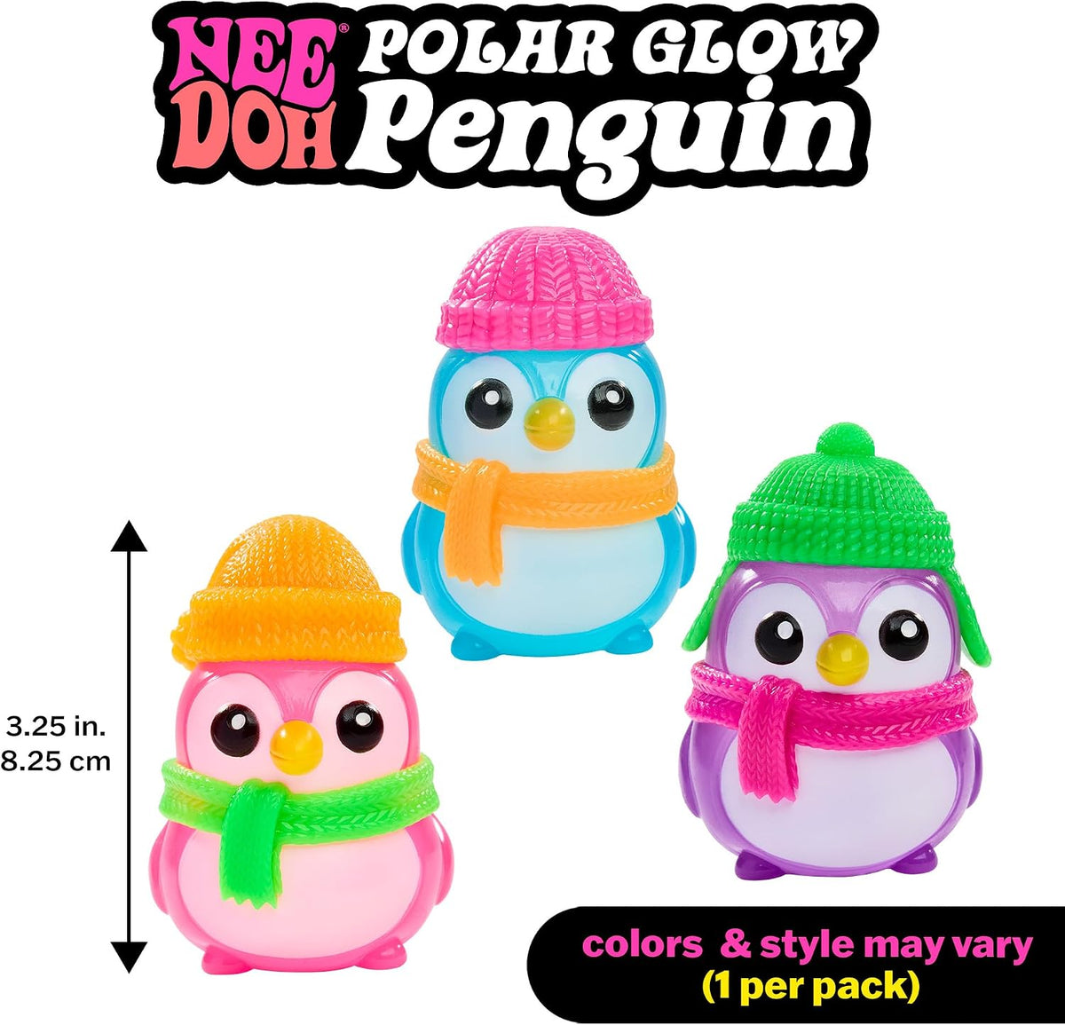 Needoh Squishmas Polar Glow Penguin - (Pack of 1 random color)