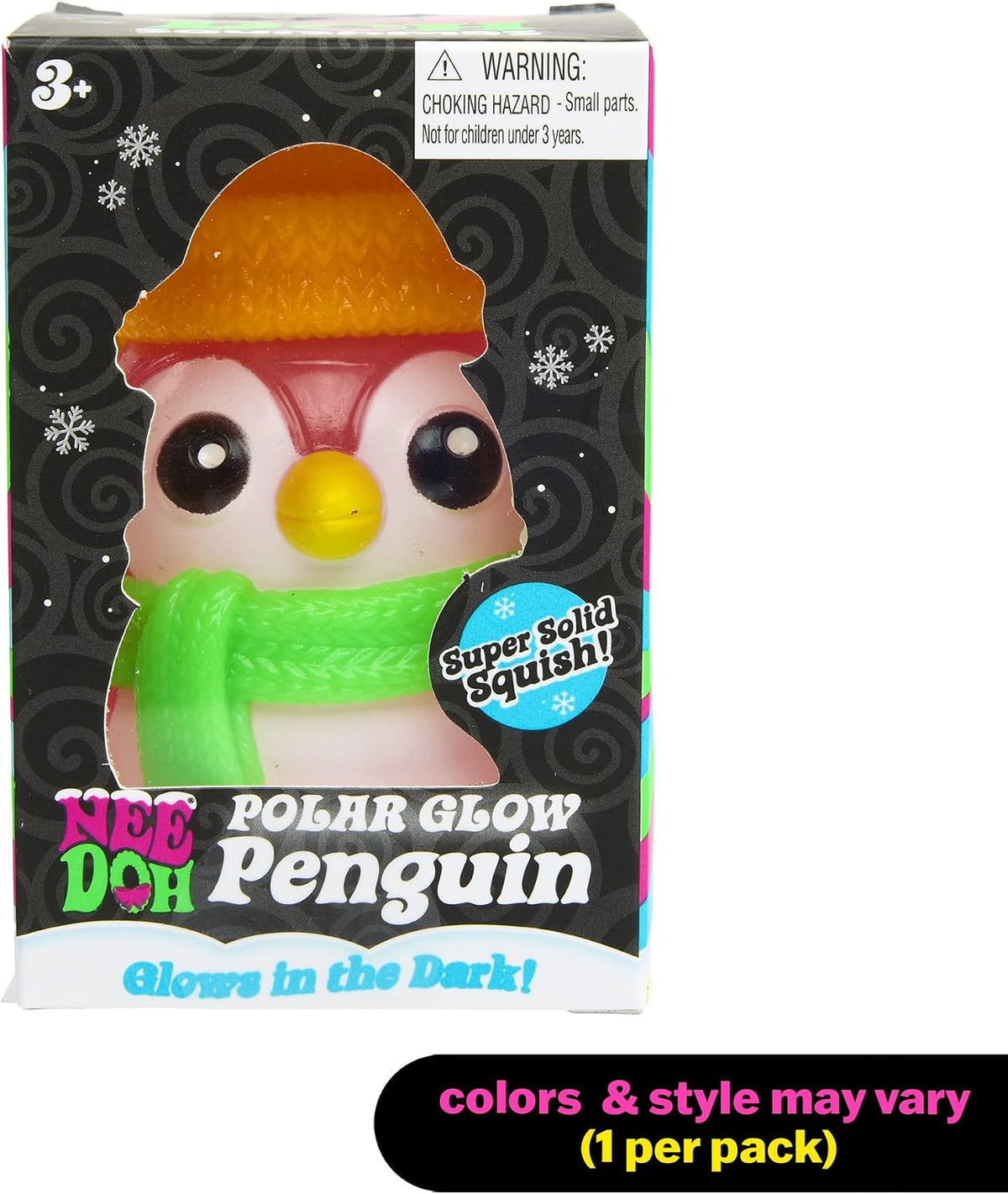 Needoh Squishmas Polar Glow Penguin - (Pack of 1 random color)