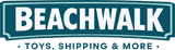 Beachwalk logo with text 'Beachwalk Toys, Shipping & More' on a teal background