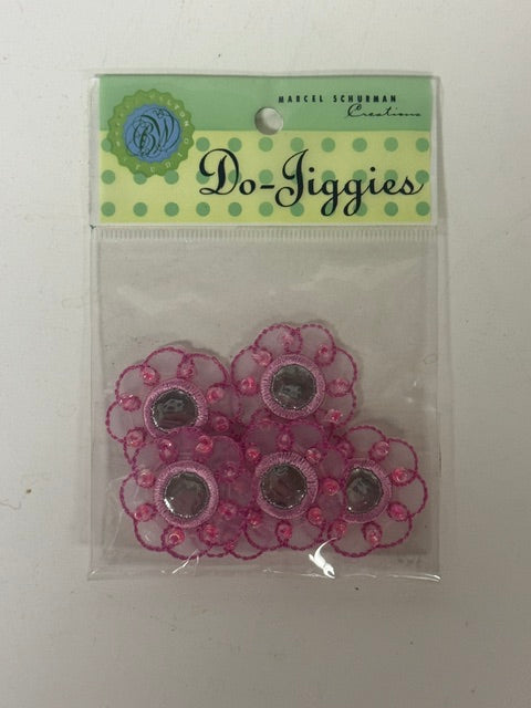 Do-Jiggies Pink Flower Paper Scrapbook Accents