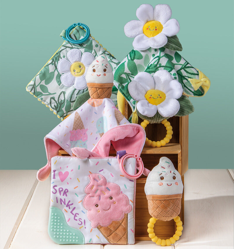 Sweet Soothie Sprinkles Ice Cream Crinkle Teether – 6×6″
