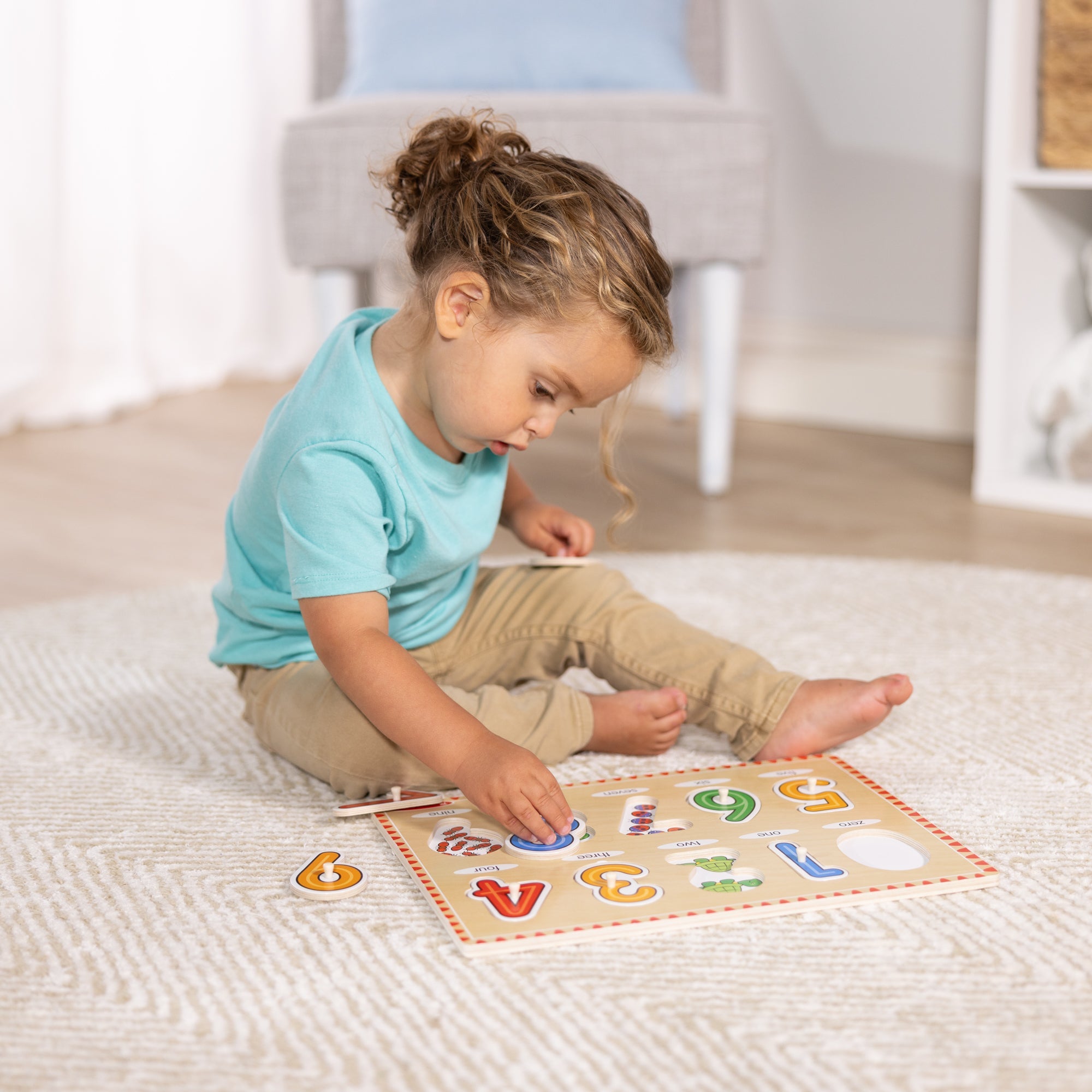 Lift & See Numbers Peg Puzzle - 10 Pieces