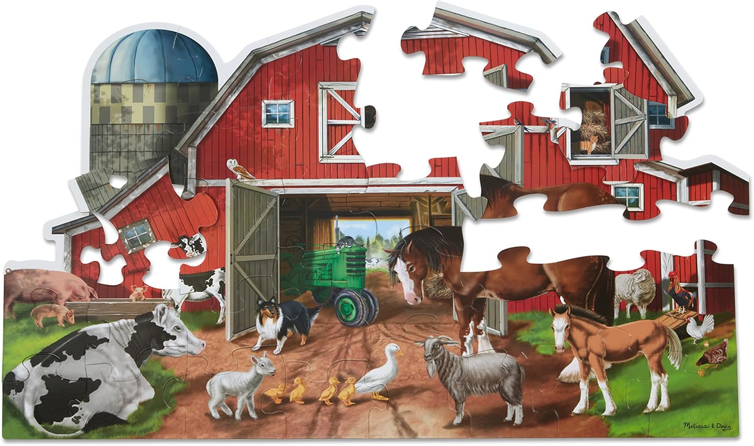 Busy Barn Shaped Jumbo Floor Puzzle (32 Pieces, 2 x 3 Feet)