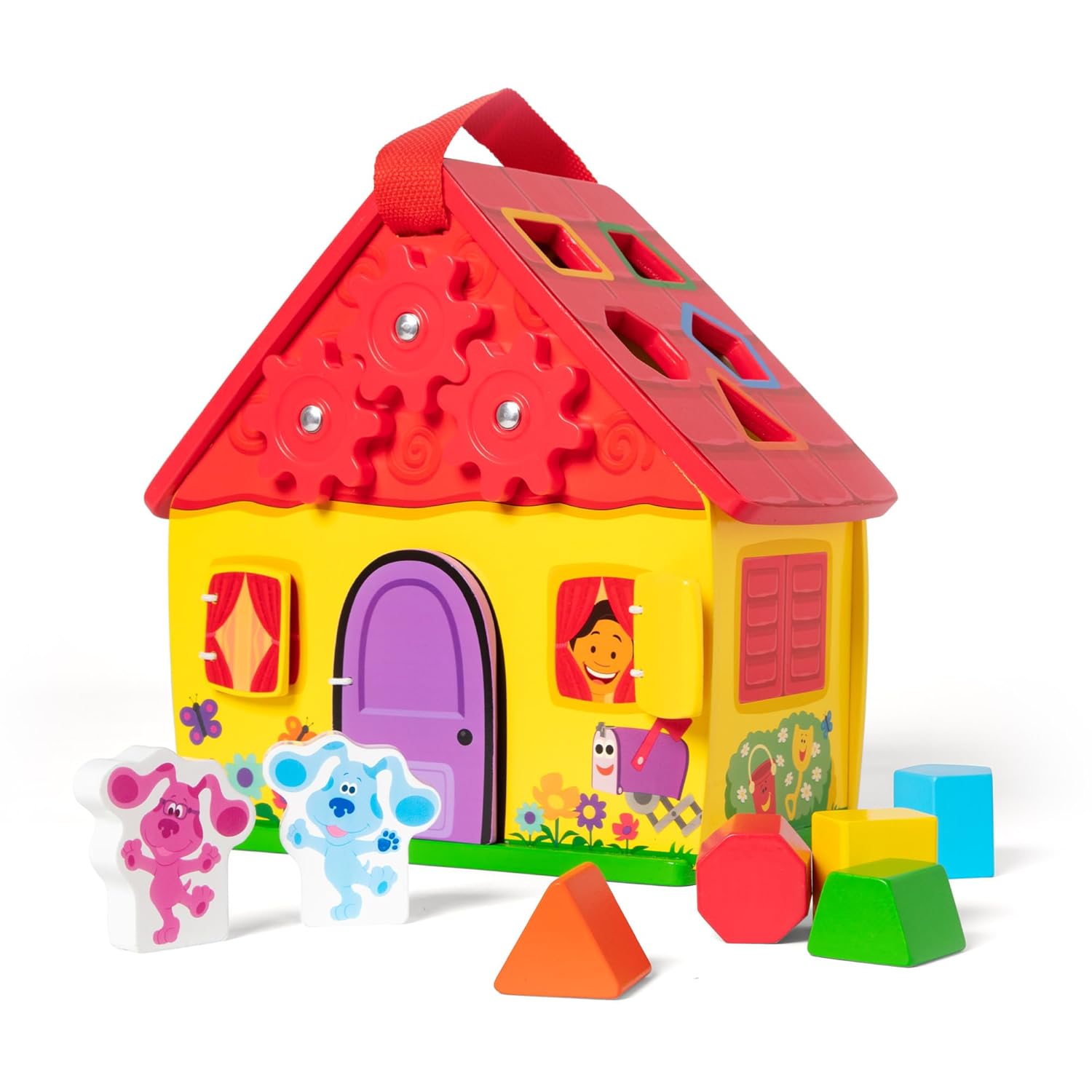 Blue's Clues & You! Wooden Take-Along House Shape Sorter Activity Play Set