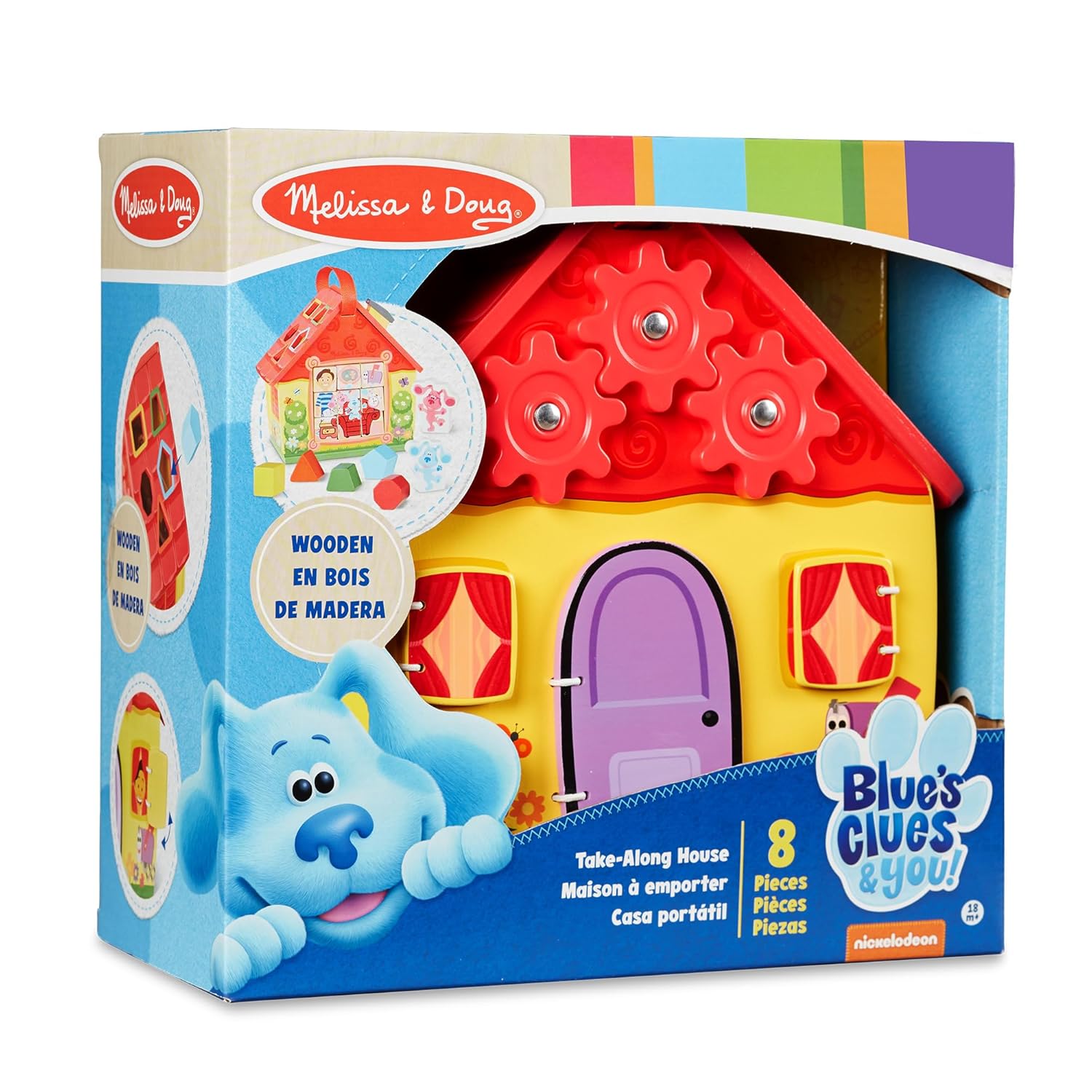 Blue's Clues & You! Wooden Take-Along House Shape Sorter Activity Play Set