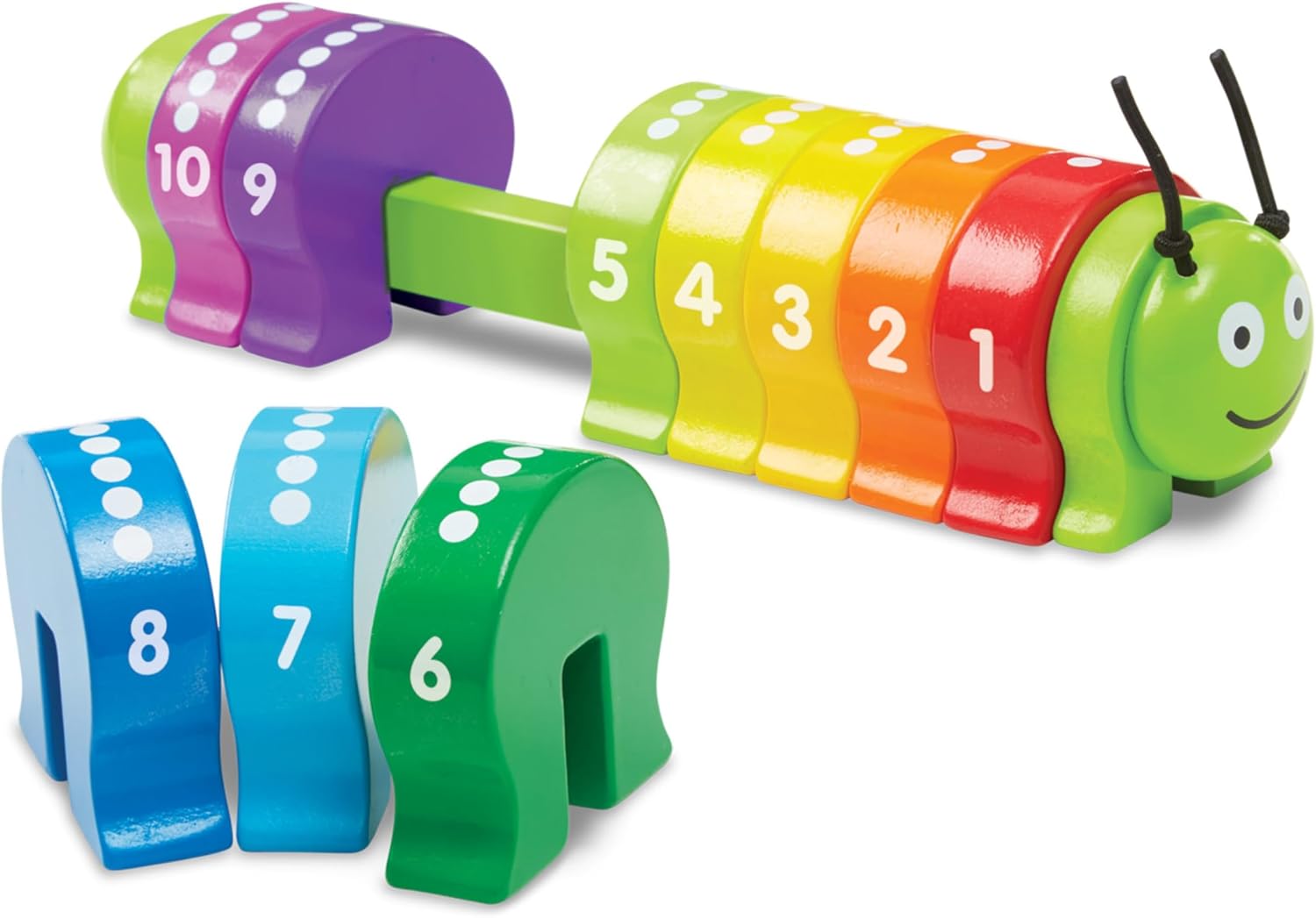 Counting Caterpillar with 10 Colorful Numbered Segments
