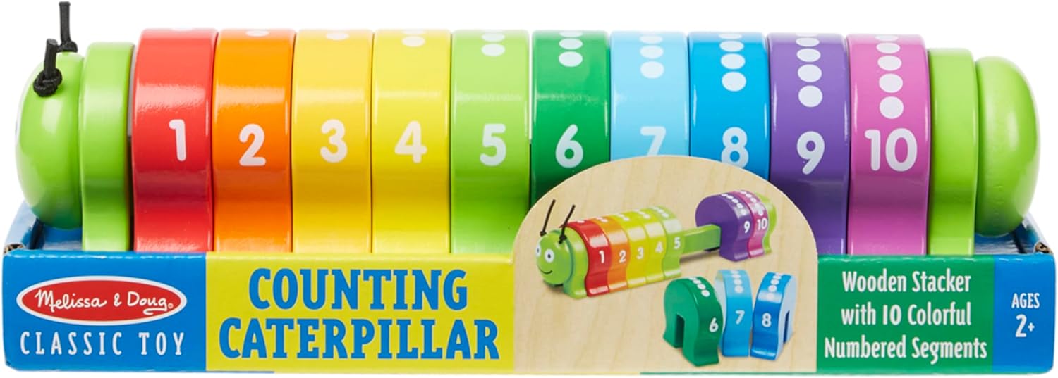 Counting Caterpillar with 10 Colorful Numbered Segments