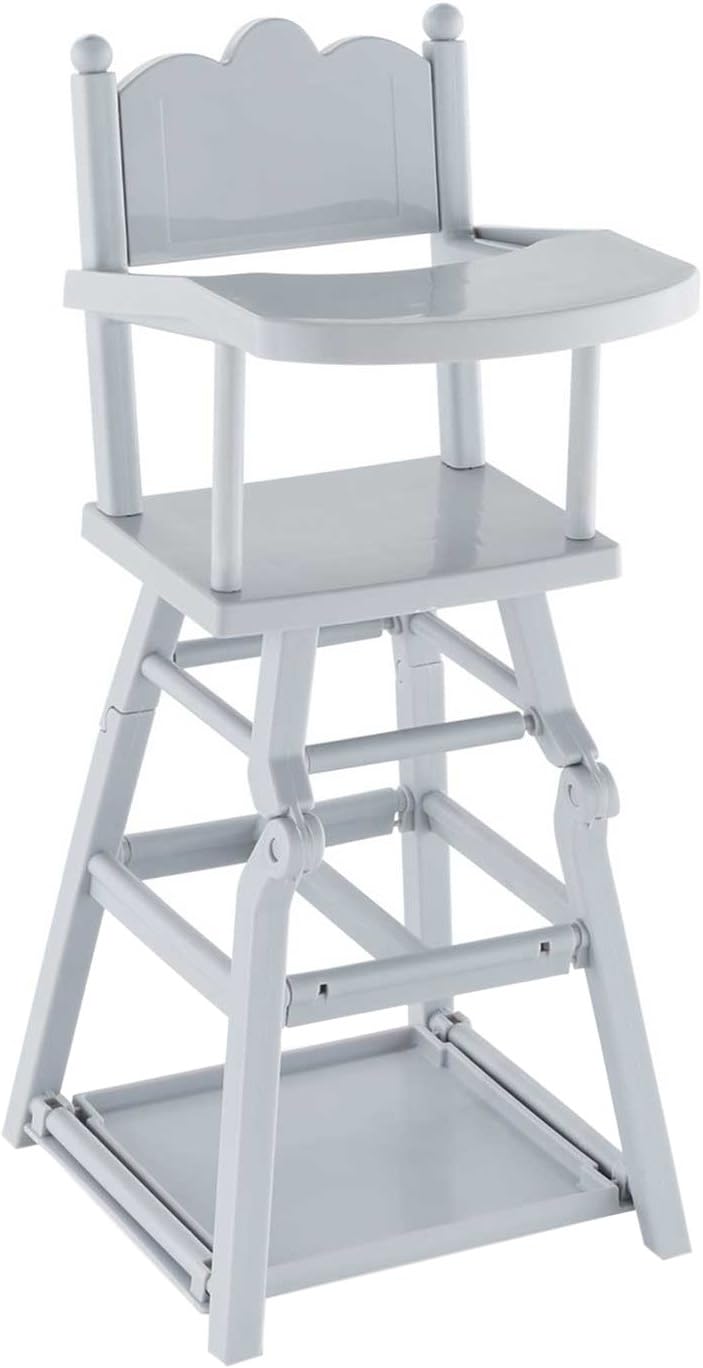 Mon Grand Poupon High Chair Toy Gray For 14" to 17" Doll