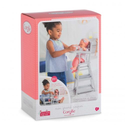 Mon Grand Poupon High Chair Toy Gray For 14" to 17" Doll