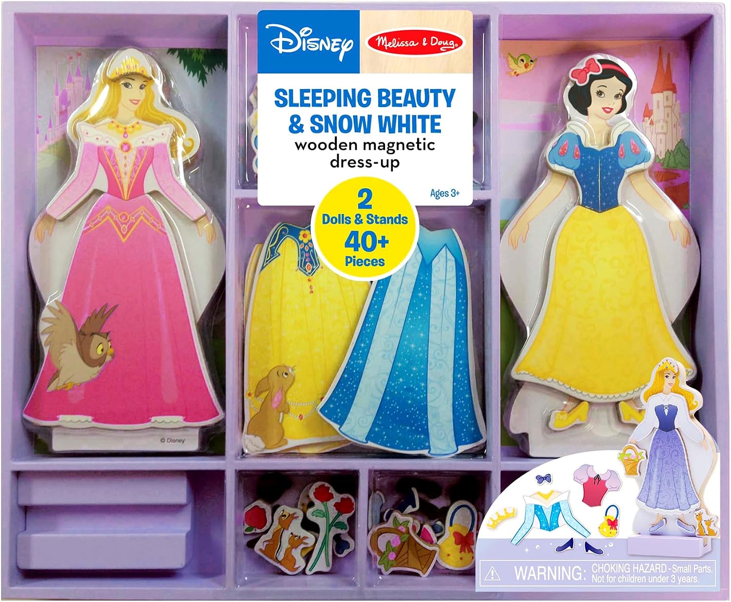 Disney Sleeping Beauty & Snow White Wooden Magnetic Dress-up
