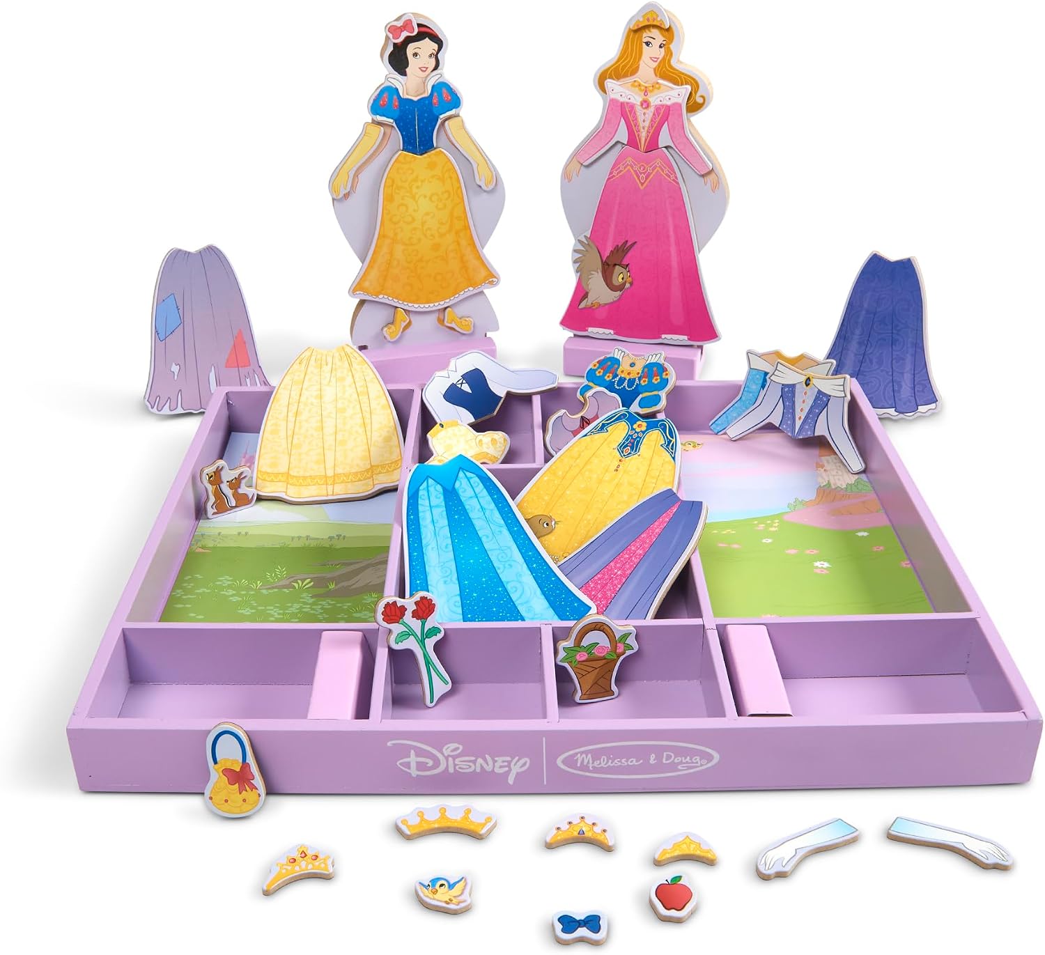Disney Sleeping Beauty & Snow White Wooden Magnetic Dress-up