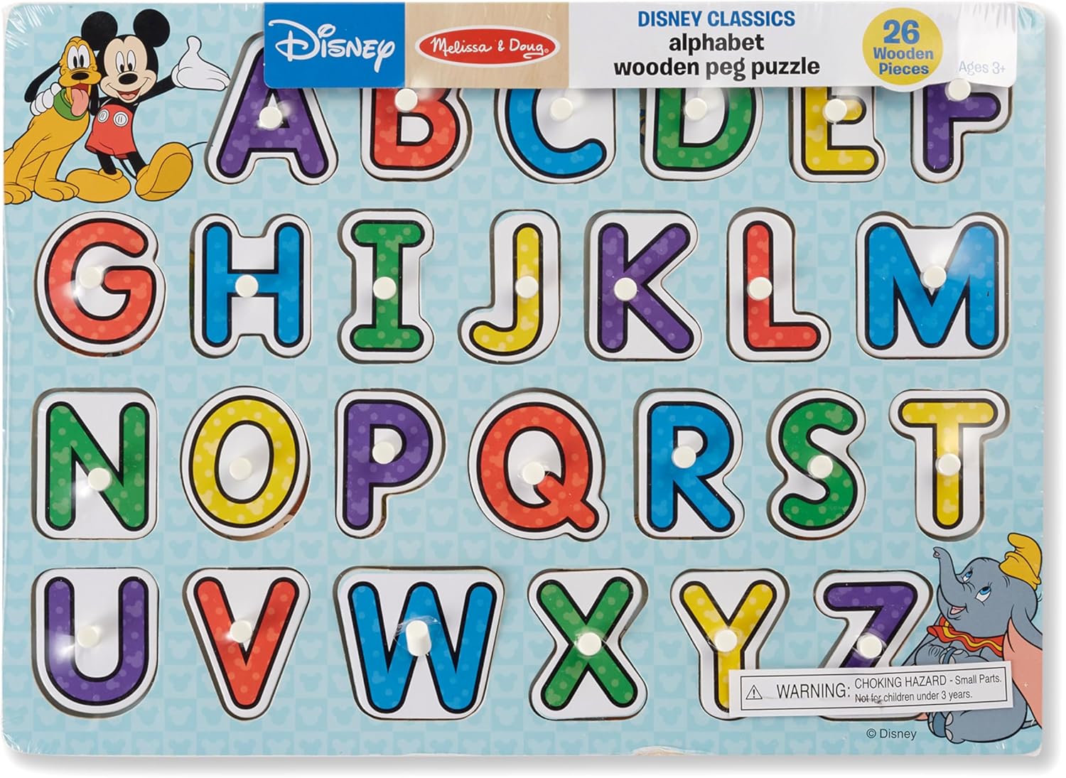 Disney Classics Alphabet Wooden Peg Puzzle (26 pcs)
