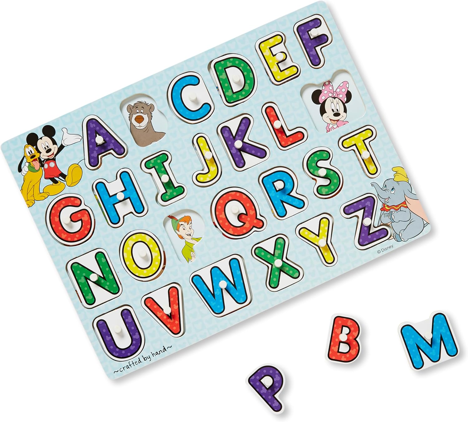Disney Classics Alphabet Wooden Peg Puzzle (26 pcs)