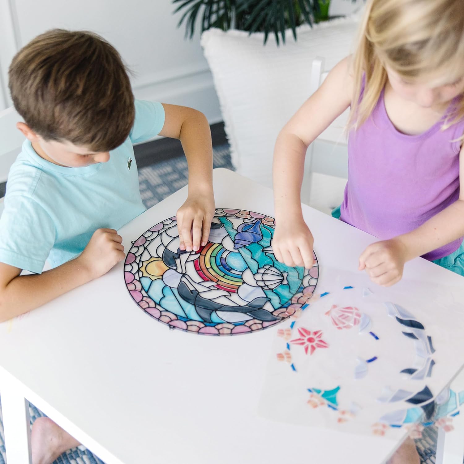 Stained Glass Made Easy Craft Kit: Dolphins - 180+ Stickers