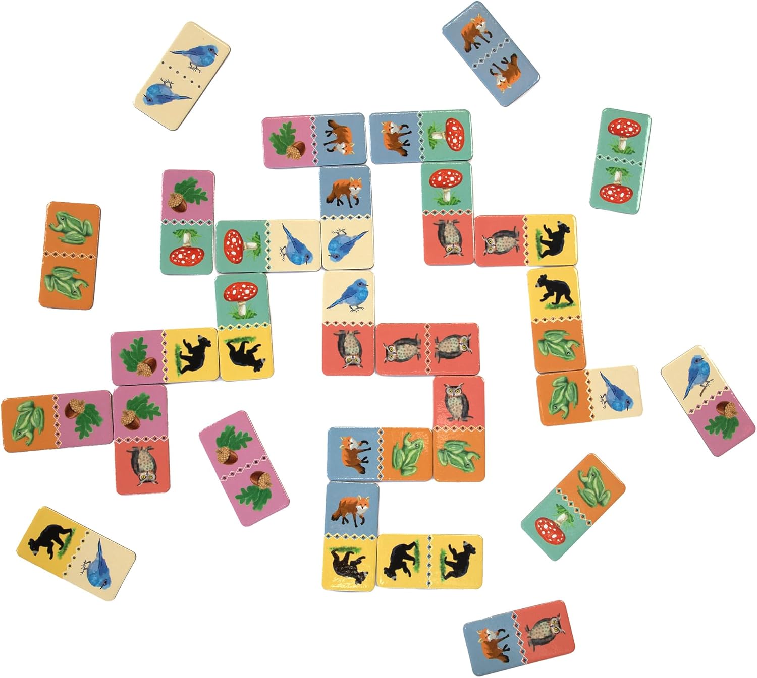 Dominoes: Busy Woods - 28 Colorful Tiles
