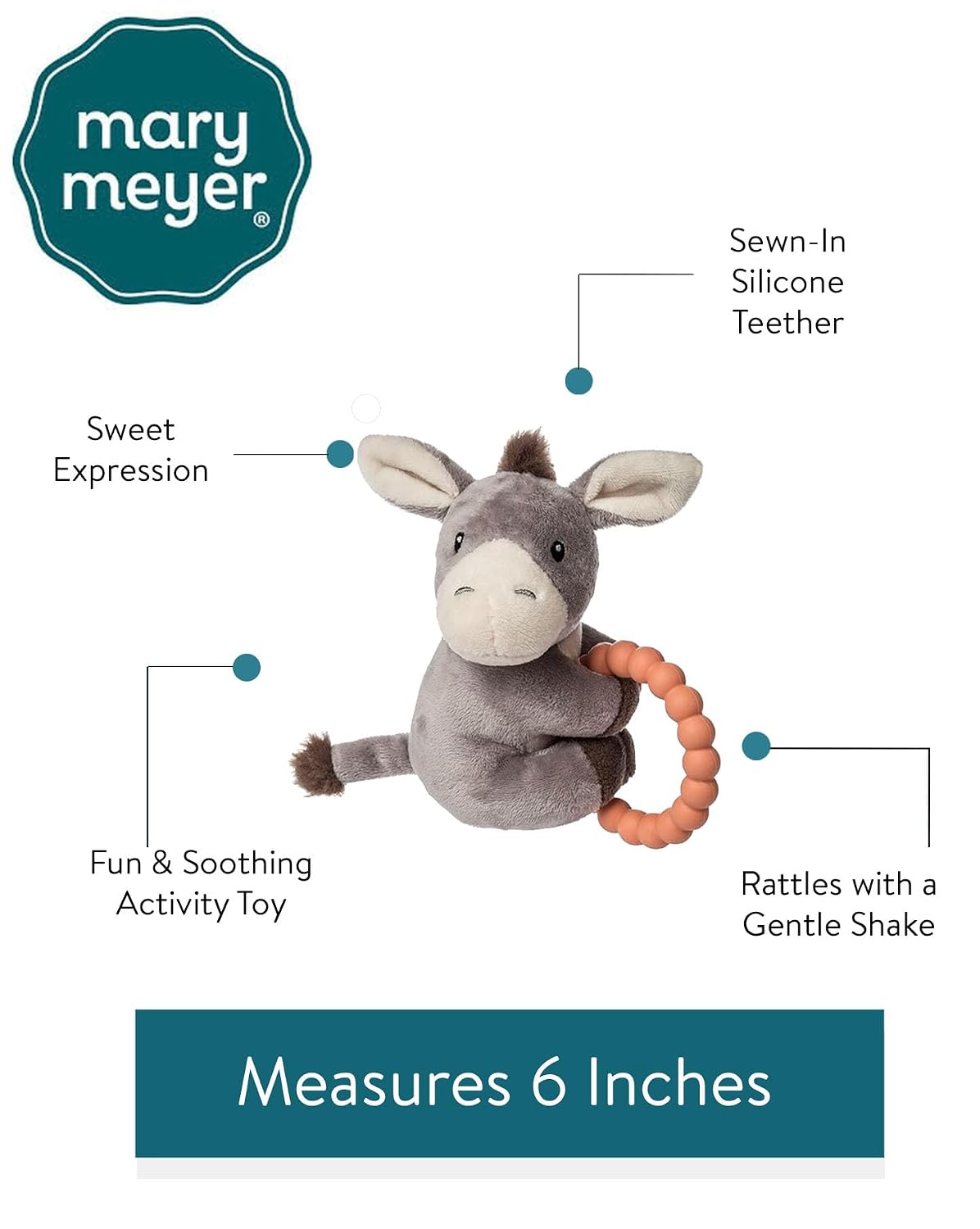 Dusty Donkey Teether Rattle
