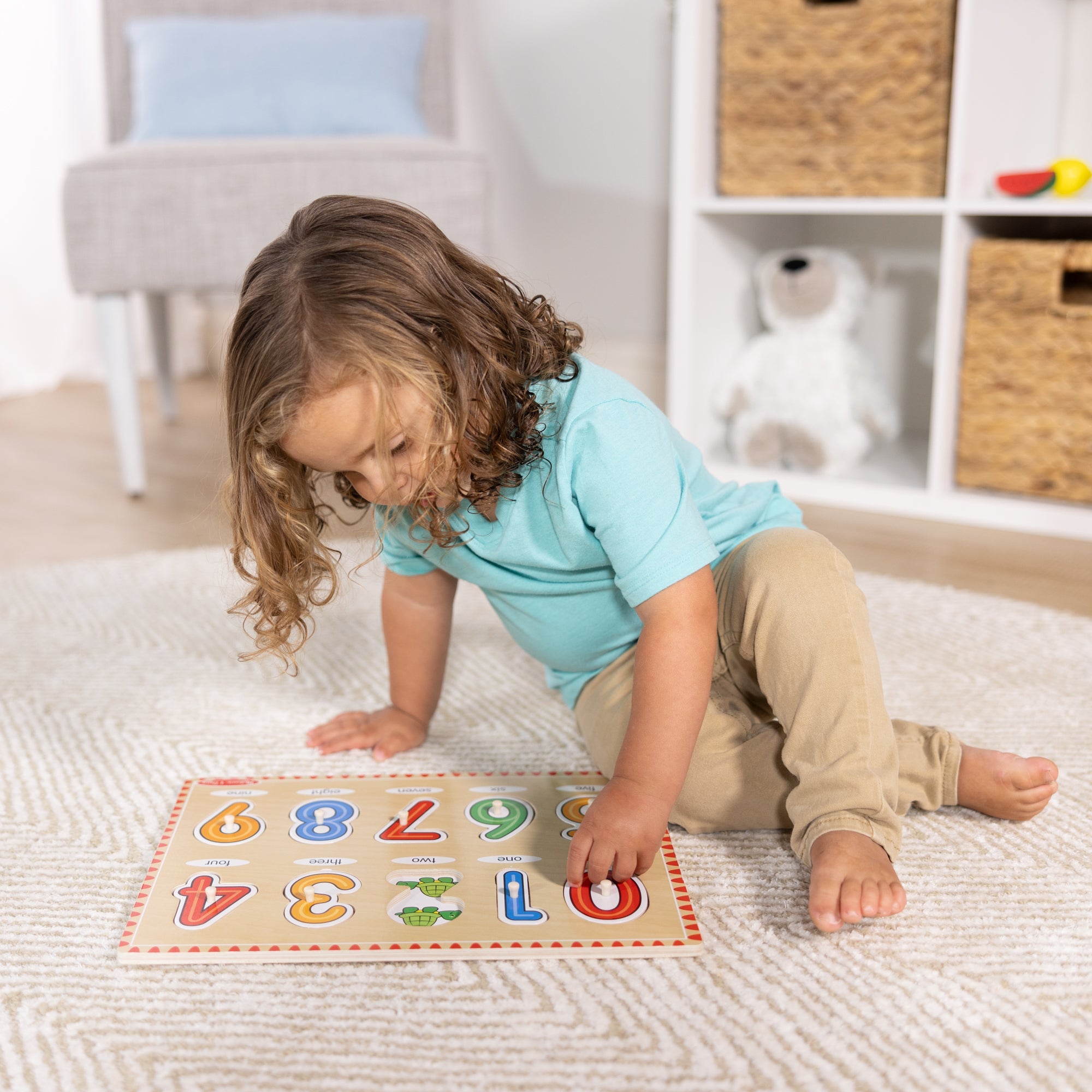 Lift & See Numbers Peg Puzzle - 10 Pieces