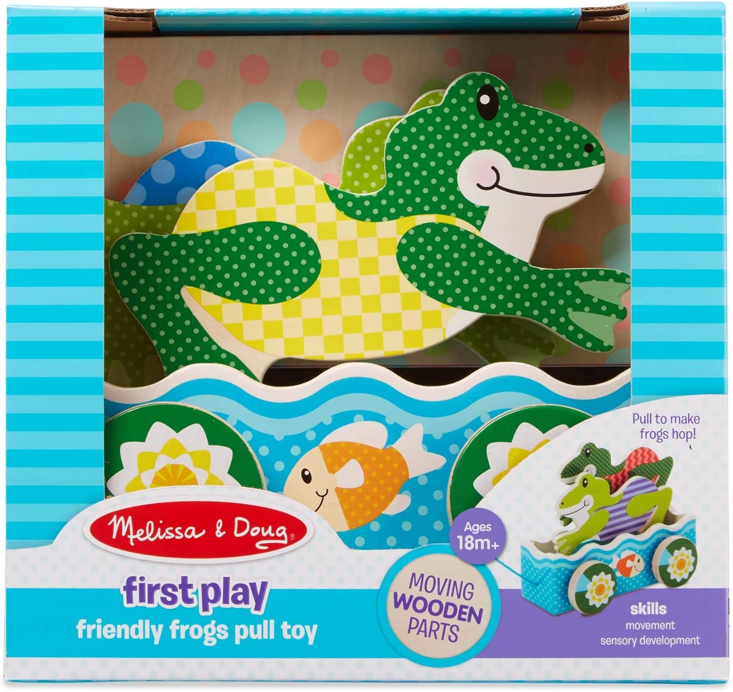 First Play Friendly Frogs Wooden Pull Toy