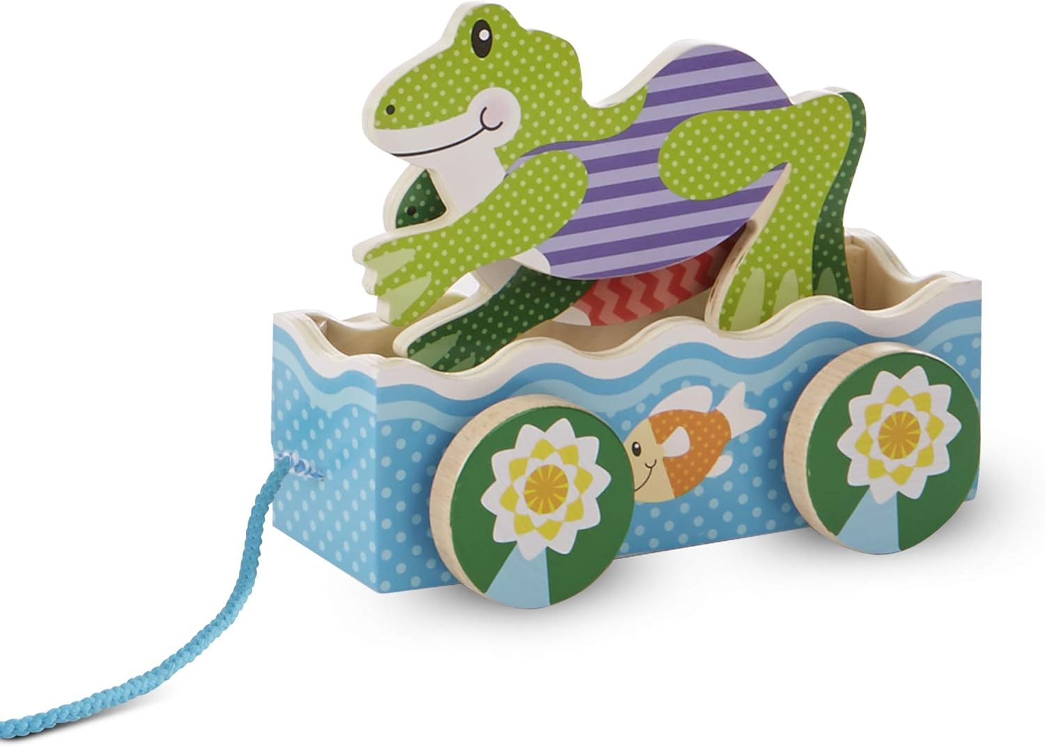 First Play Friendly Frogs Wooden Pull Toy