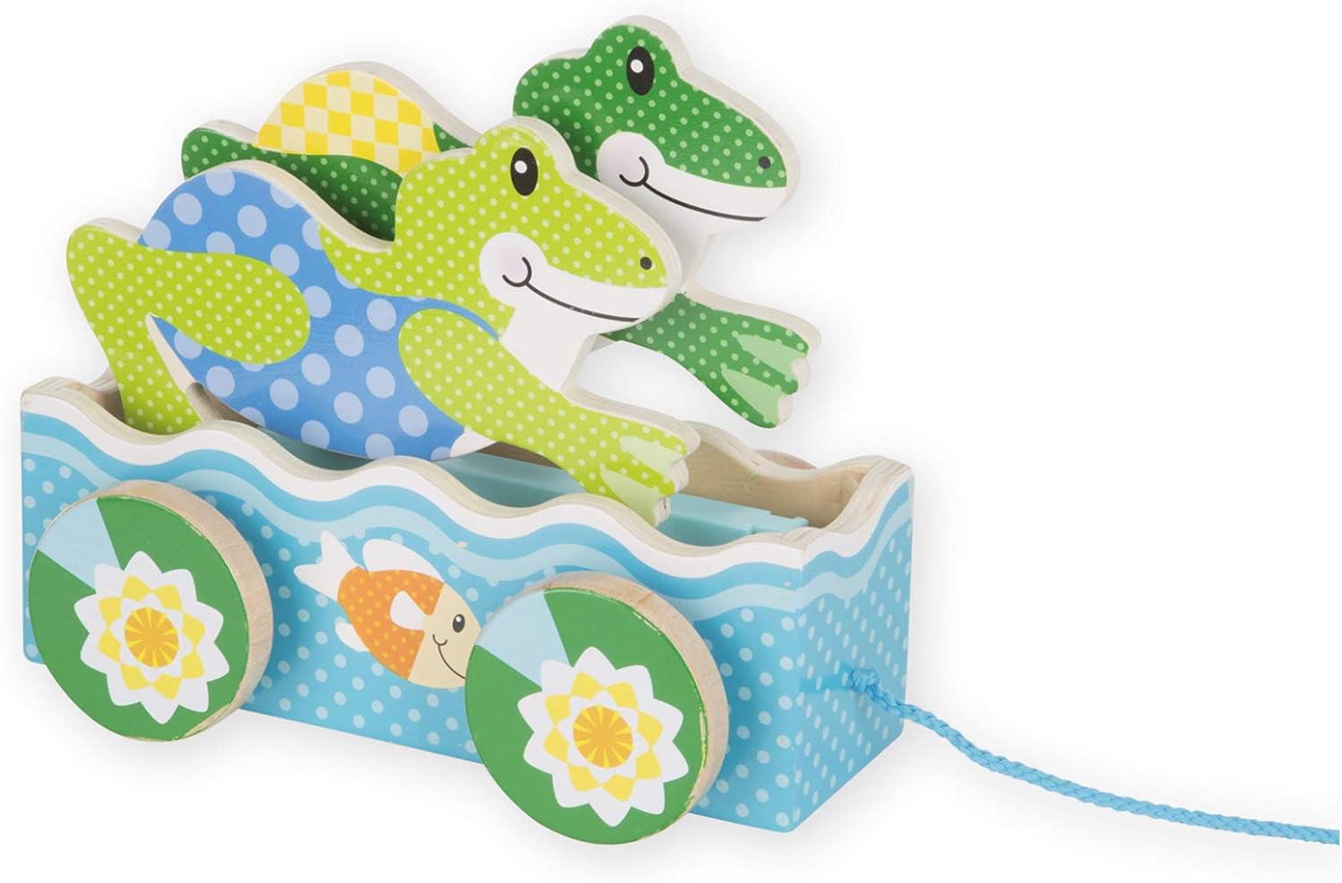 First Play Friendly Frogs Wooden Pull Toy