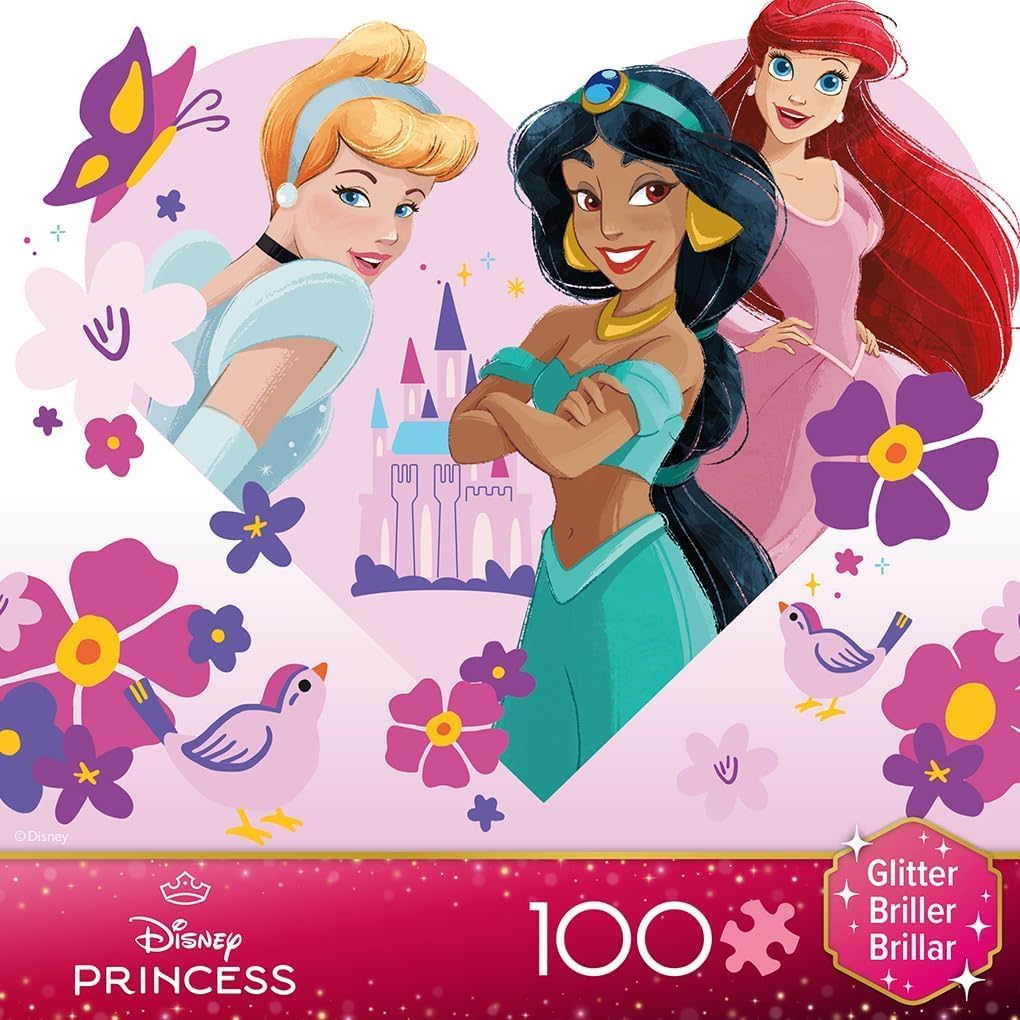 Disney - Princess Trio - Glitter Puzzle 100pc