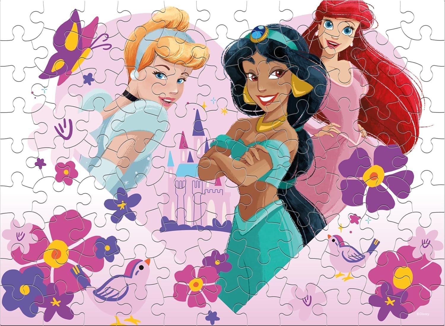 Disney - Princess Trio - Glitter Puzzle 100pc