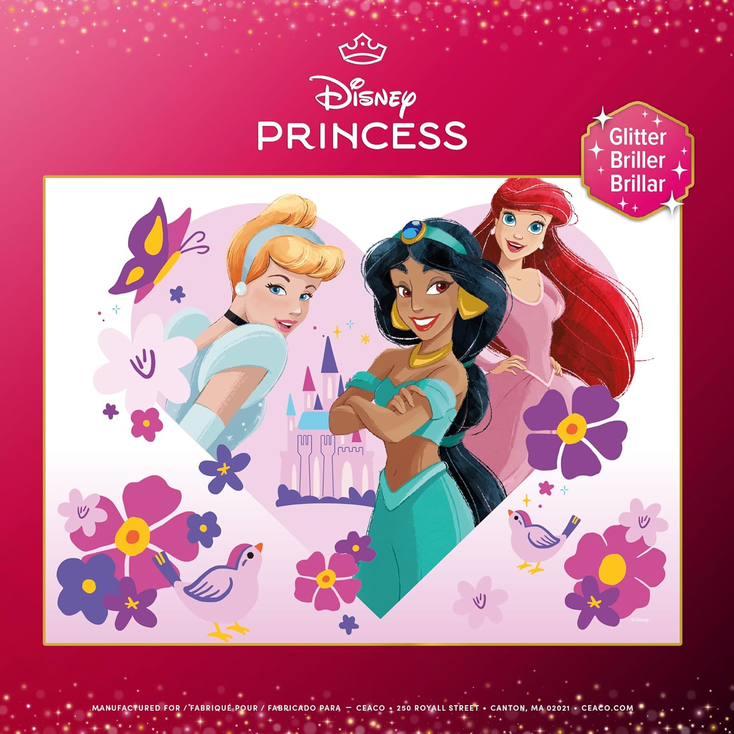 Disney - Princess Trio - Glitter Puzzle 100pc