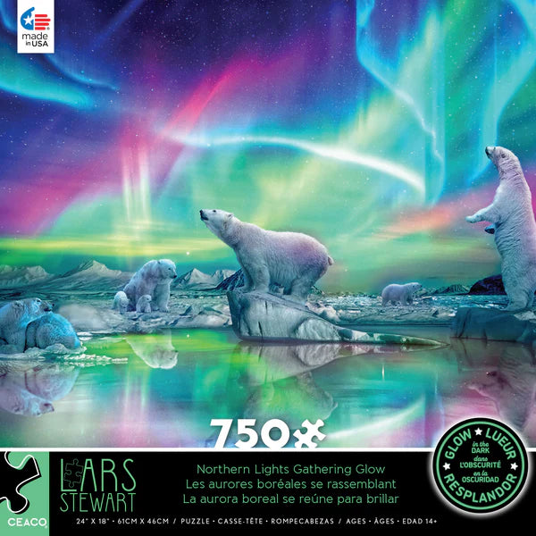 Northern Lights Gathering Glory - 750pc Glow-in-the-Dark Puzzle