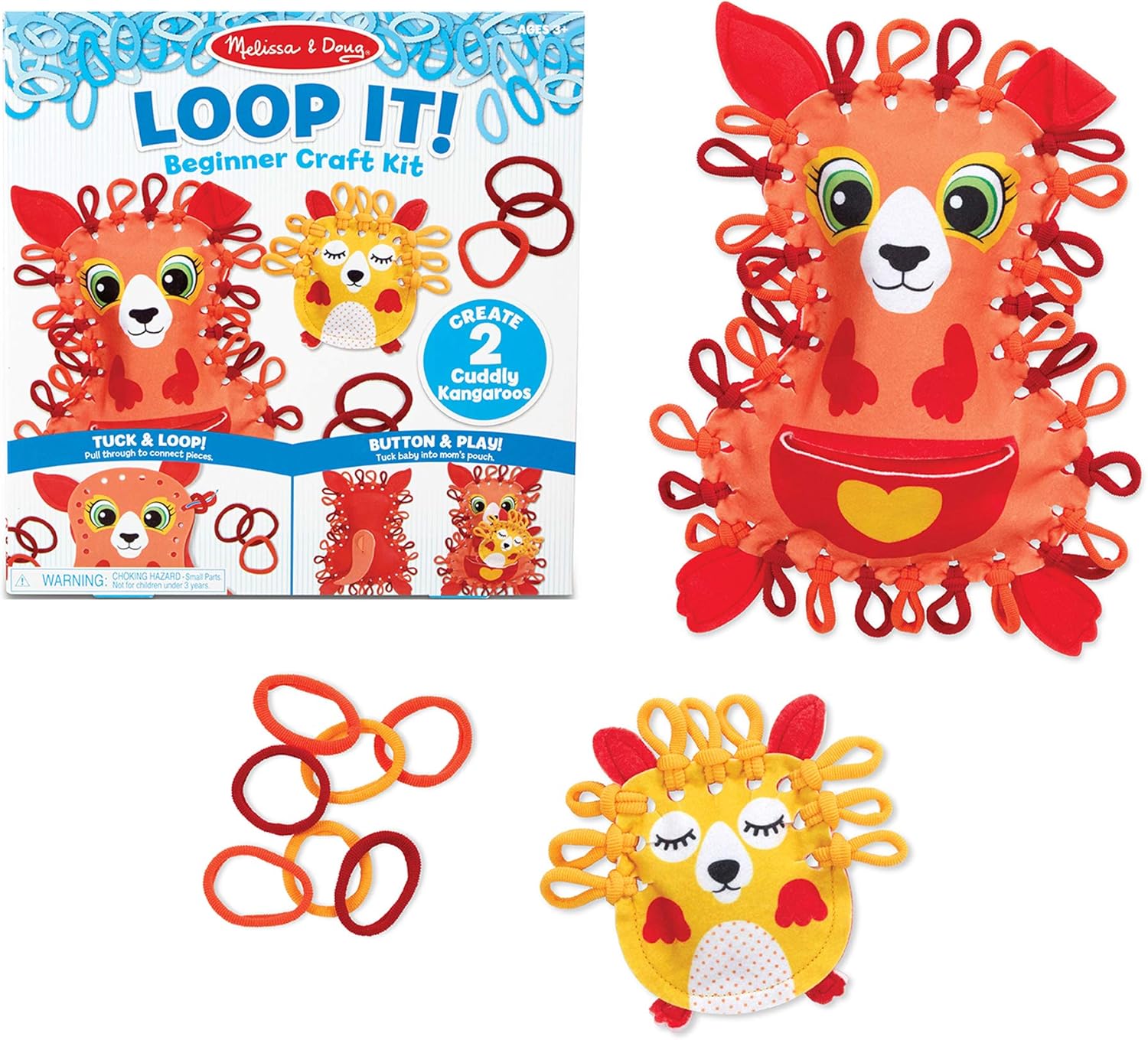 Loop It! Cuddly Kangaroos Beginner Craft Kit – Felt Kangaroo and Baby Joey