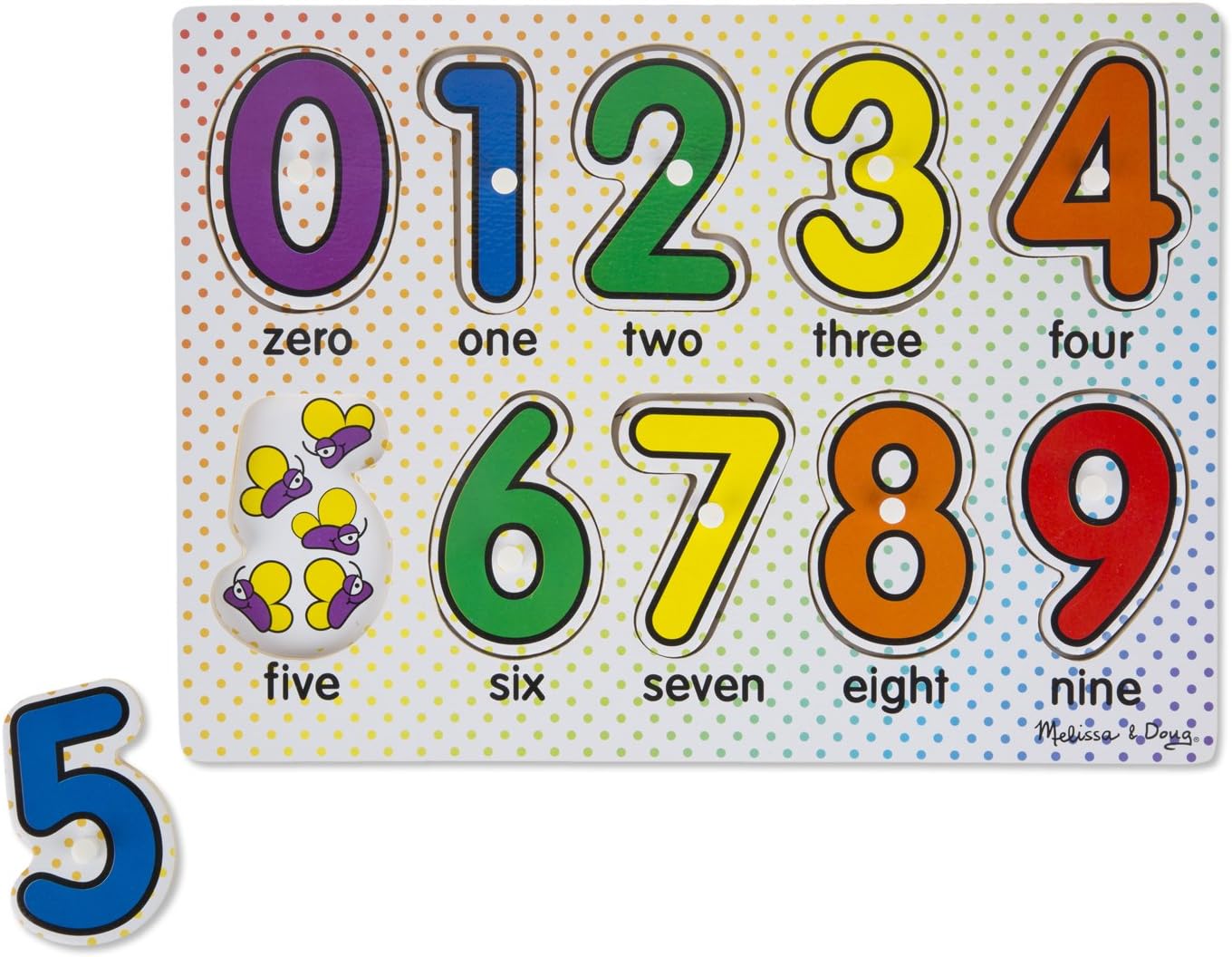 ABCs and 123s Wooden Peg Puzzles Set With Puzzle Keeper Stretchy Cover