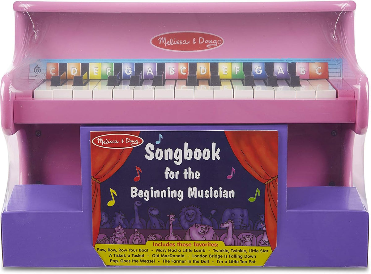 Learn-to-Play Pink Piano with 25 Keys and Color-Coded Songbook