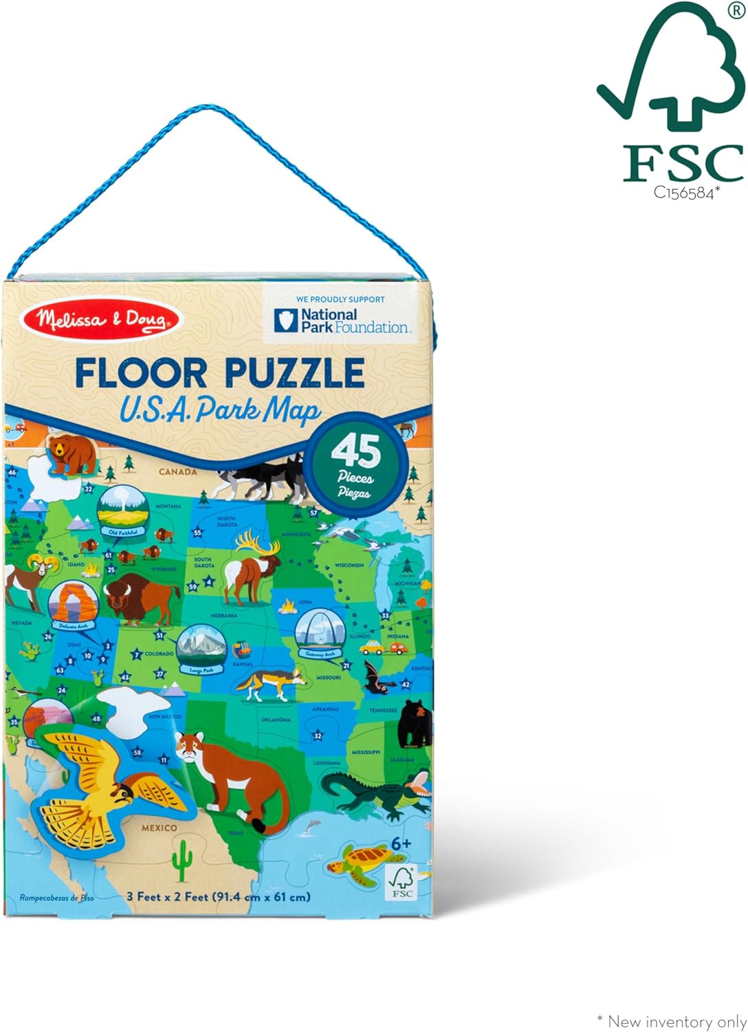 National Parks U.S.A. Map Floor Puzzle