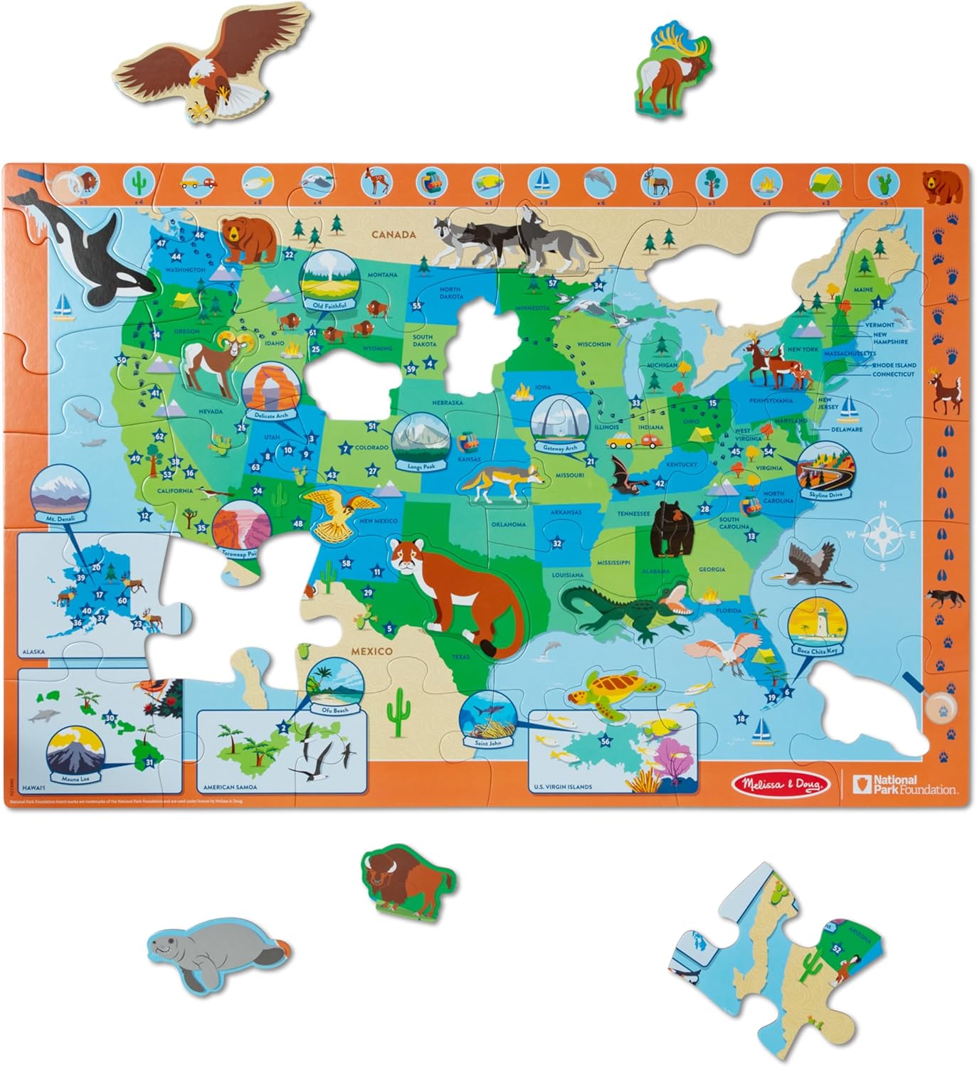 National Parks U.S.A. Map Floor Puzzle