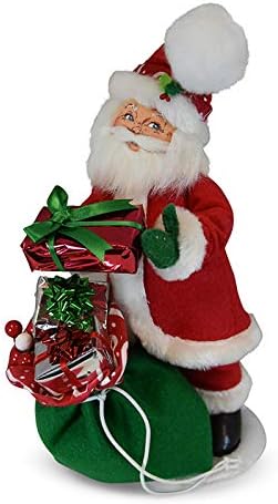 Annalee 9" Christmas Swirl Santa with Toybag