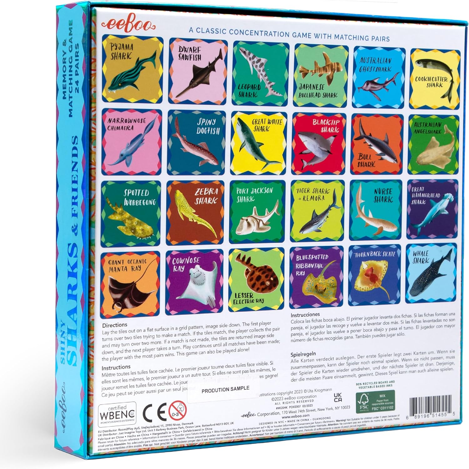 Shiny Sharks & Friends Memory & Matching Game