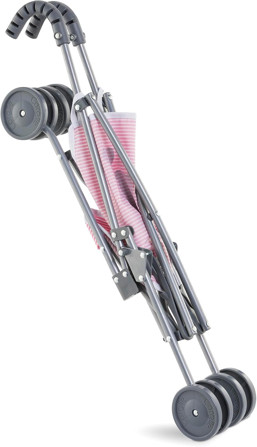 Umbrella Baby Doll Stroller - Pink Stripe - Fits Large 14 and 17" Dolls