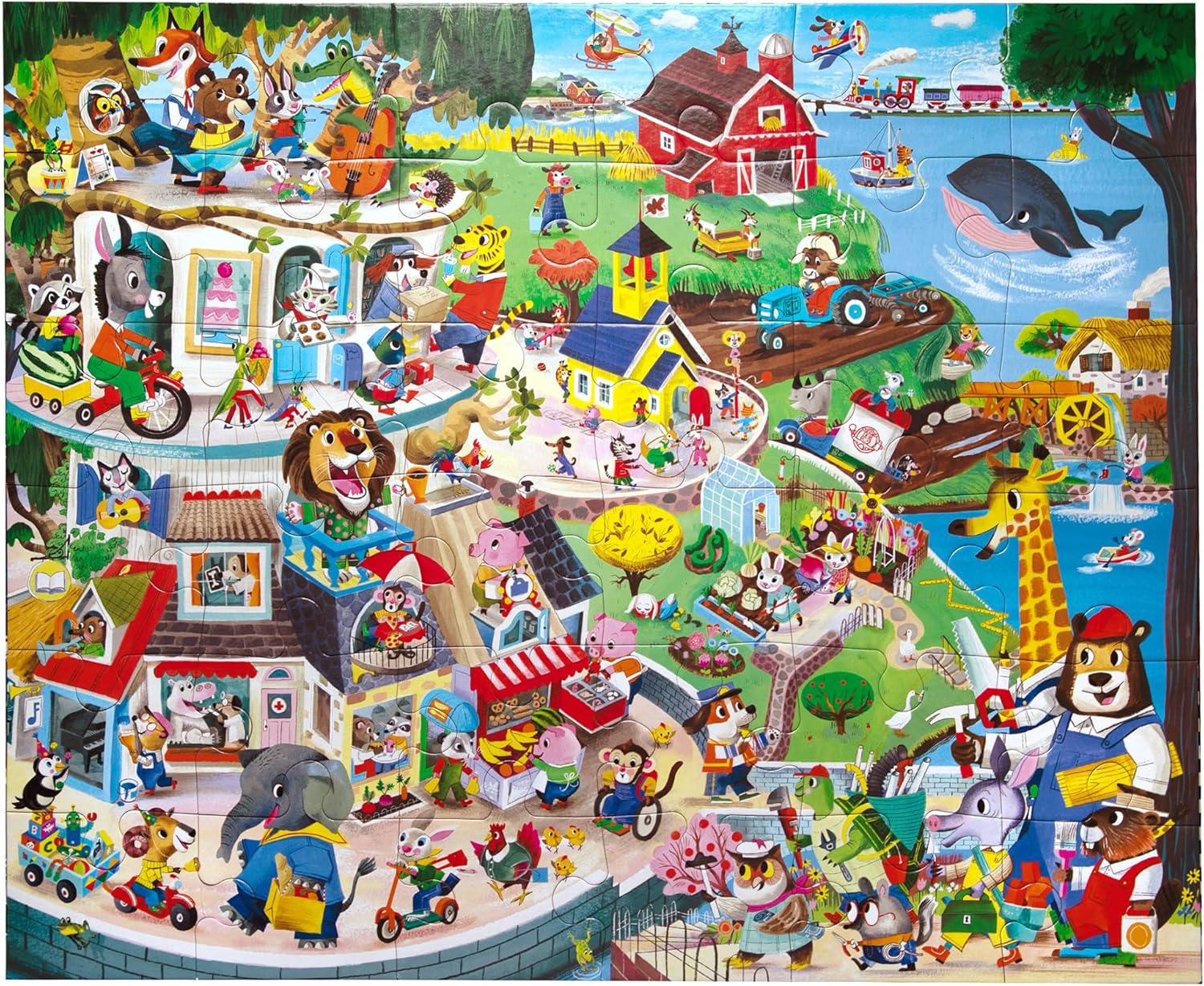 Friendly Town Floor Puzzle 36pc