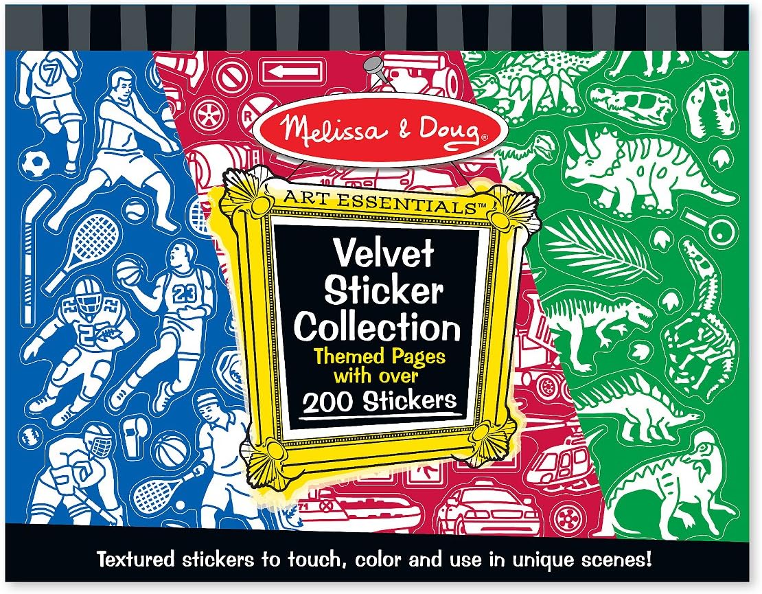 Velvet Sticker Collection Book: Sports, Vehicles, and Dinosaurs - 200+ Stickers